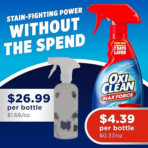 Miniatura 5 de OxiClean Max Force - Spray quitamanchas para ropa sucia, productos esenciales para recién nacidos y bebés, tratamiento de manchas, 12 onzas