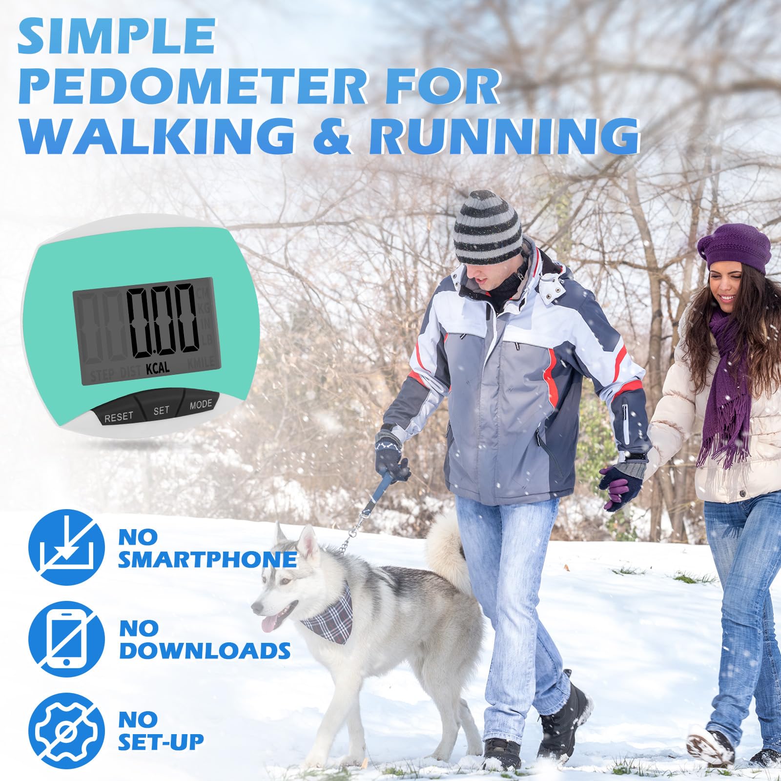 Copkim 9 podómetros simples a granel para caminar pasos y millas, contadores de pasos con calorías quemadas, rastreador de pasos portátil para personas mayores, hombres y mujeres, trotar, senderismo,