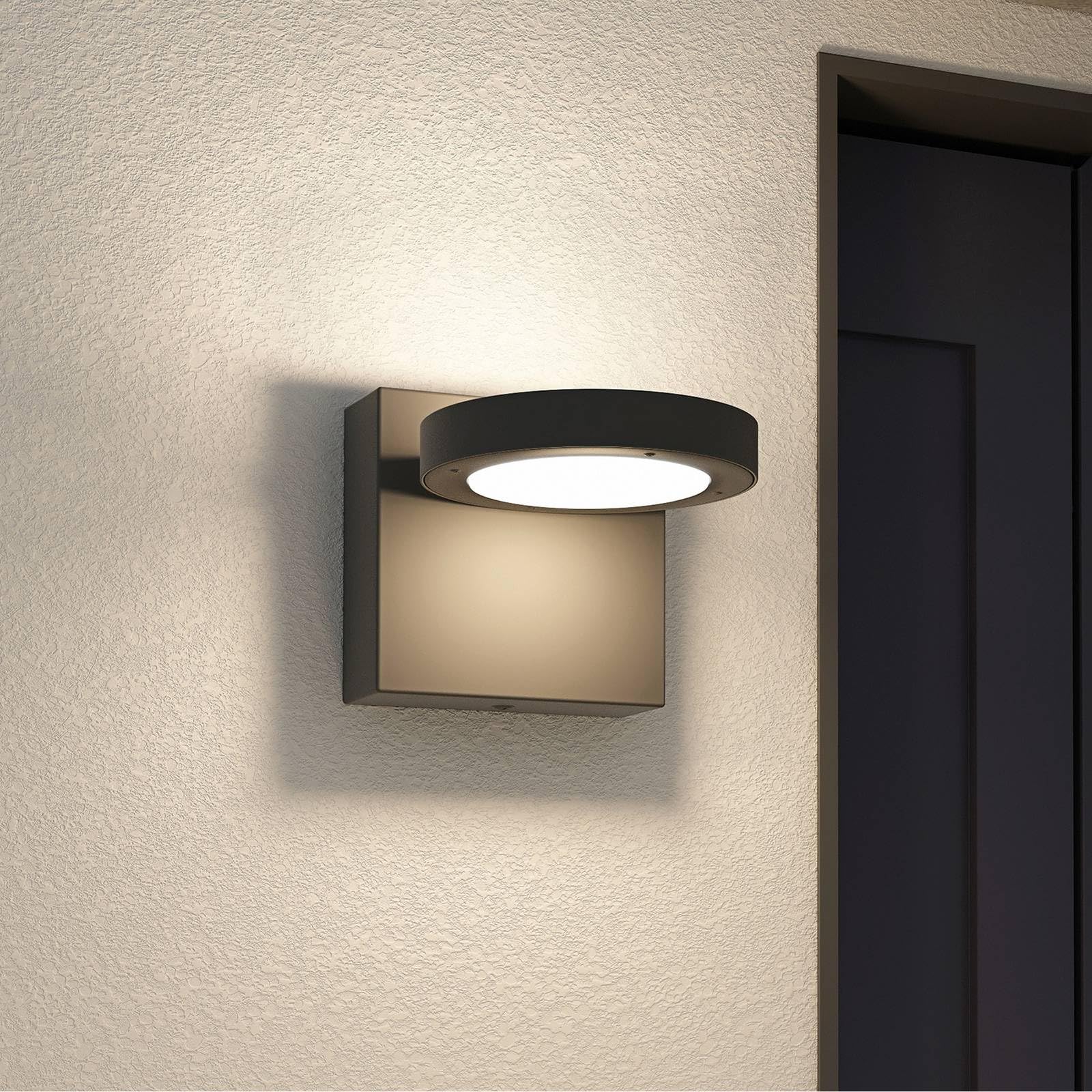 Lucande Applique LED da esterni (Moderno) colore Nero, in Alluminio lampadina inclusa applique lampada outdoor per facciata/parete terrazzo e