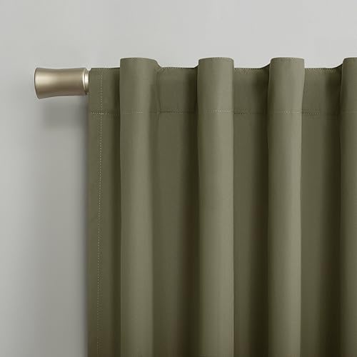 Miniatura 3 de Sun Zero Cyrus - Juego de 2 paneles de cortinas térmicas 100% opacas con pestaña trasera, color verde oliva, 40 pulgadas de ancho x 84 pulgadas de