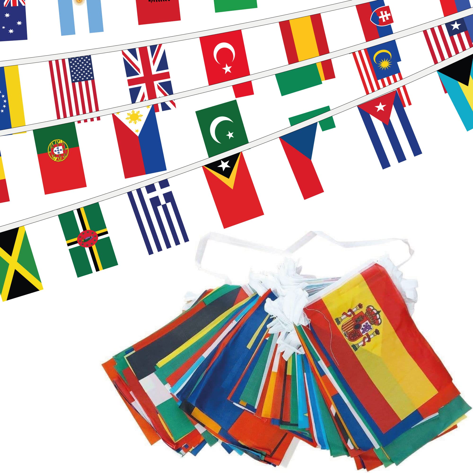 NWFlags World Country Mixed Bunting (55m) - 200 Flags