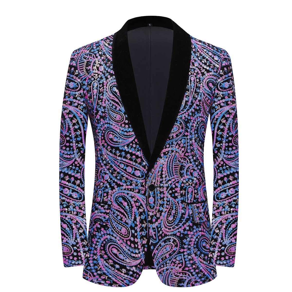 Veste de Costume à Paillettes Brillantes pour Hommes Veste de Costume à Fleurs Classique à la Mode, adaptée aux fêtes, Mariages, banquets, bals