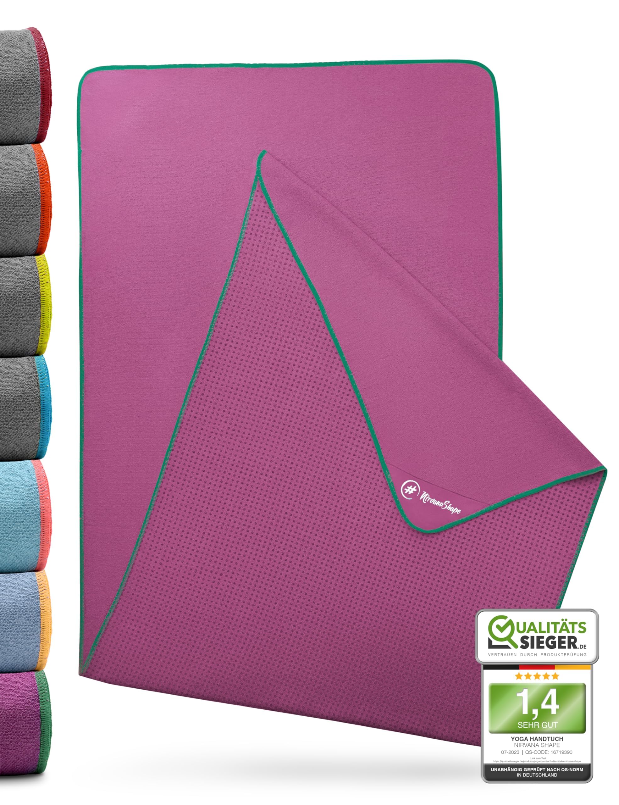 NirvanaShape® Yoga Towel Non-Slip Hot Yoga Towel with Anti Slip Bubble Hygienic Yoga Towel Mat Mat Mat [185 x 63 cm]-image-35
