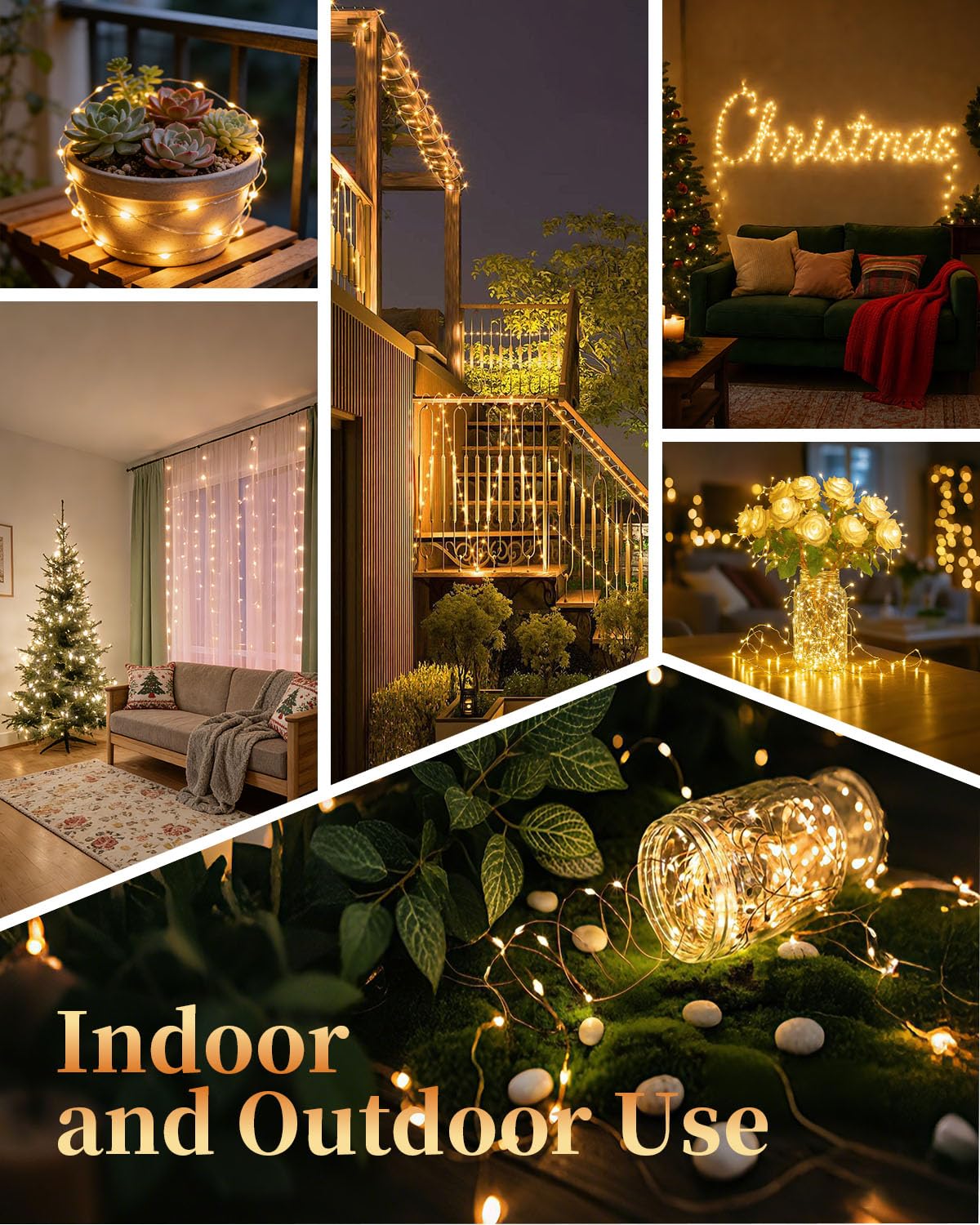 LED Batteriebetriebene Lichterkette 8 Pack, 8 x10M 100 LEDs Warmweiß Drahtlichterkette mit Fernbedienung & Timer, 8 Modi, Wasserdicht für Weihnachten, Party, Hochzeit, Garten & Zimmerdekoration