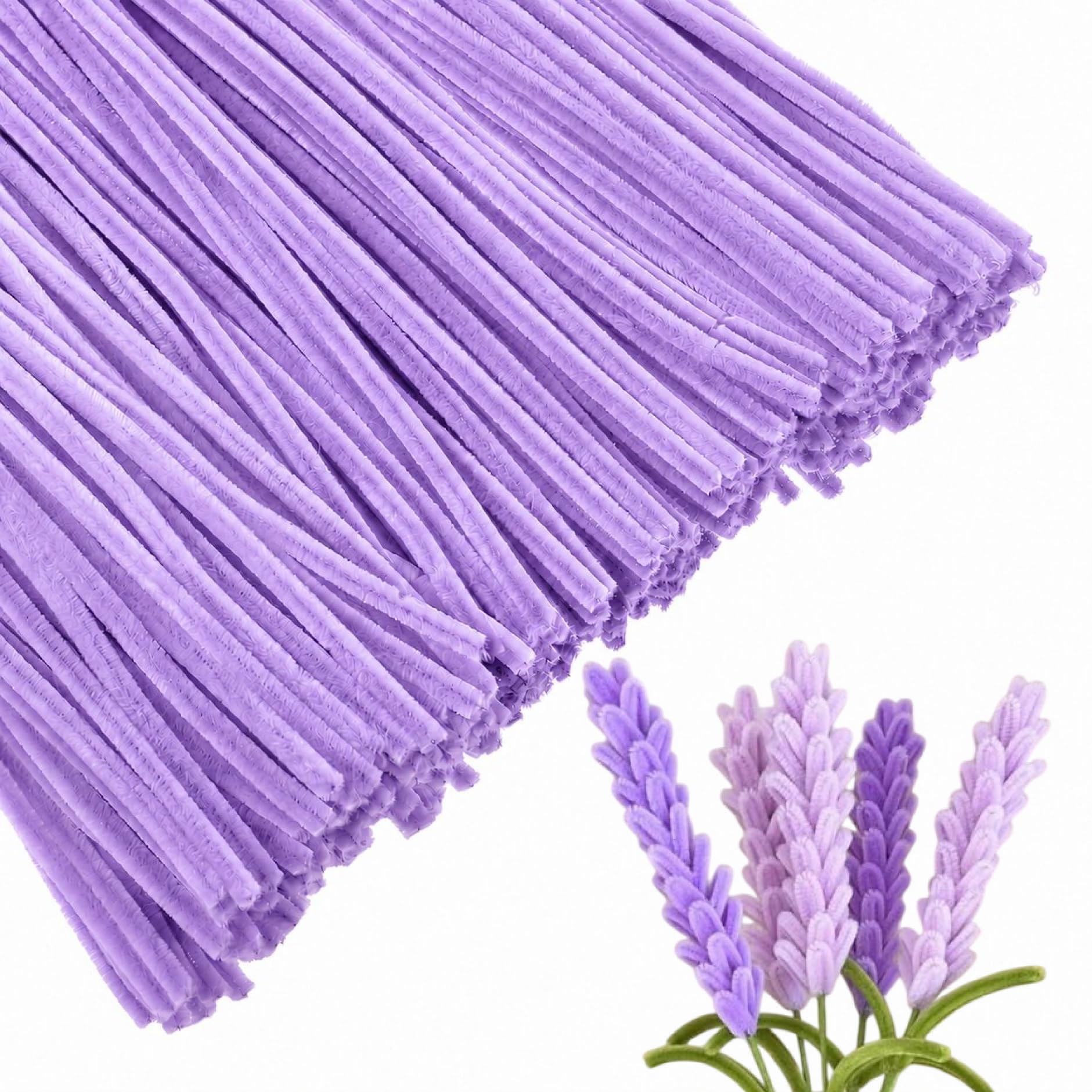 Pipe Cleaner for Craft - 100PCS, Chenille Stems, Fuzzy Sticks for Flower Making (Purple)-image-14