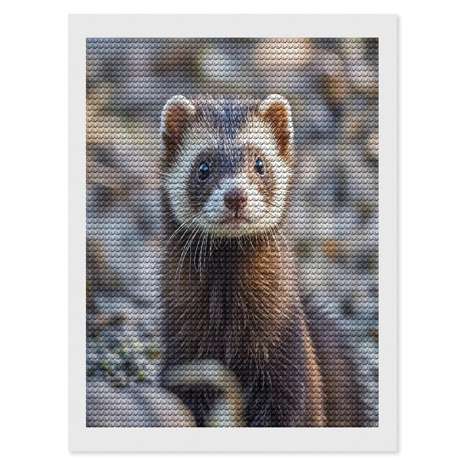 FekiLoot Hairy Ferret Diamond Painting Kits for Adults Round Paint with Diamonds Pictures Gem Art Painting Kits Personalized Diamond Art Full Drill for Beginners Home Wall Decor