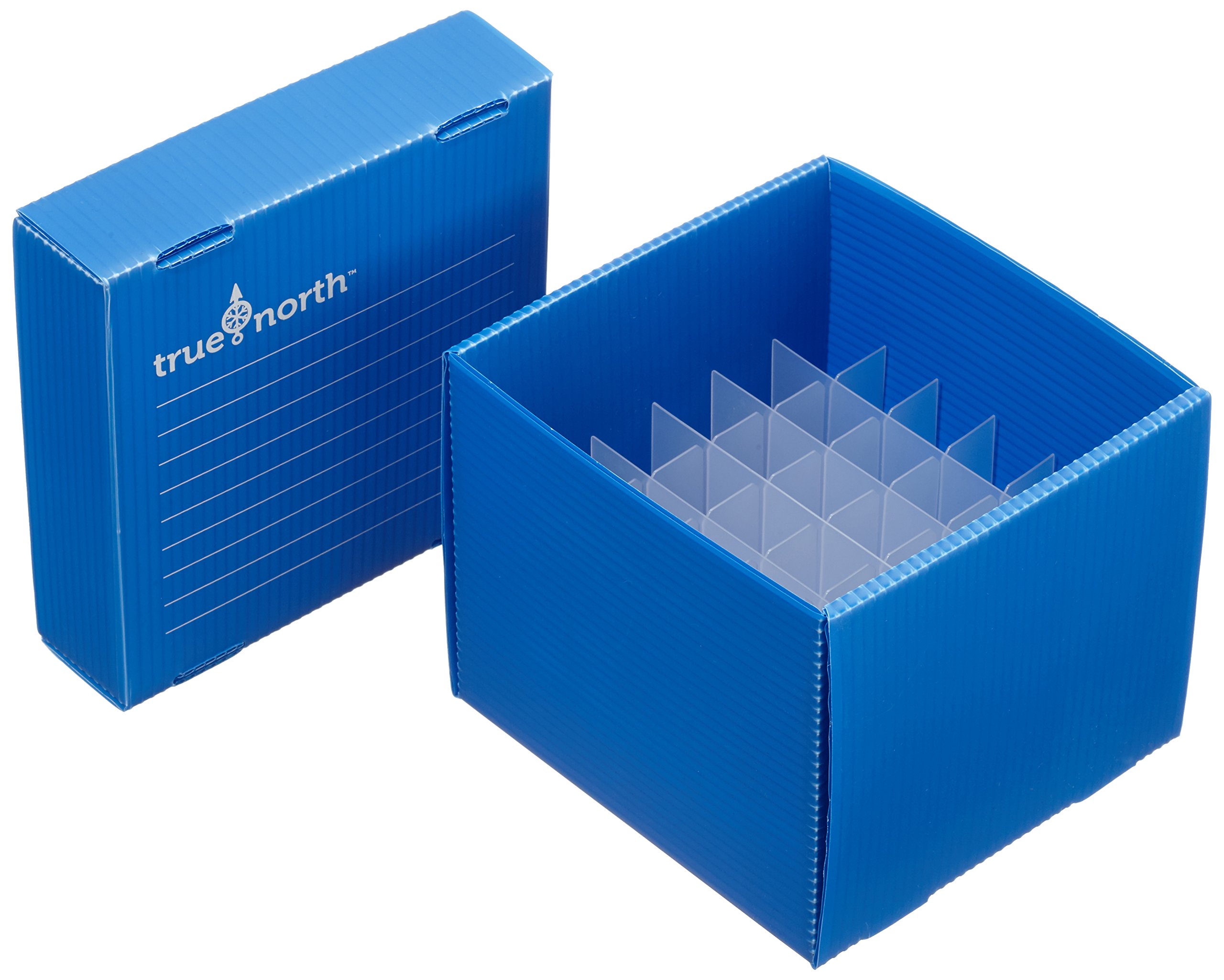 Heathrow Scientific HD120392 True North Flatpack - Caja para congelar tubos de ensayo (polipropileno, capacidad: 36 tubos, 15 ml, 10 unidades), color azul