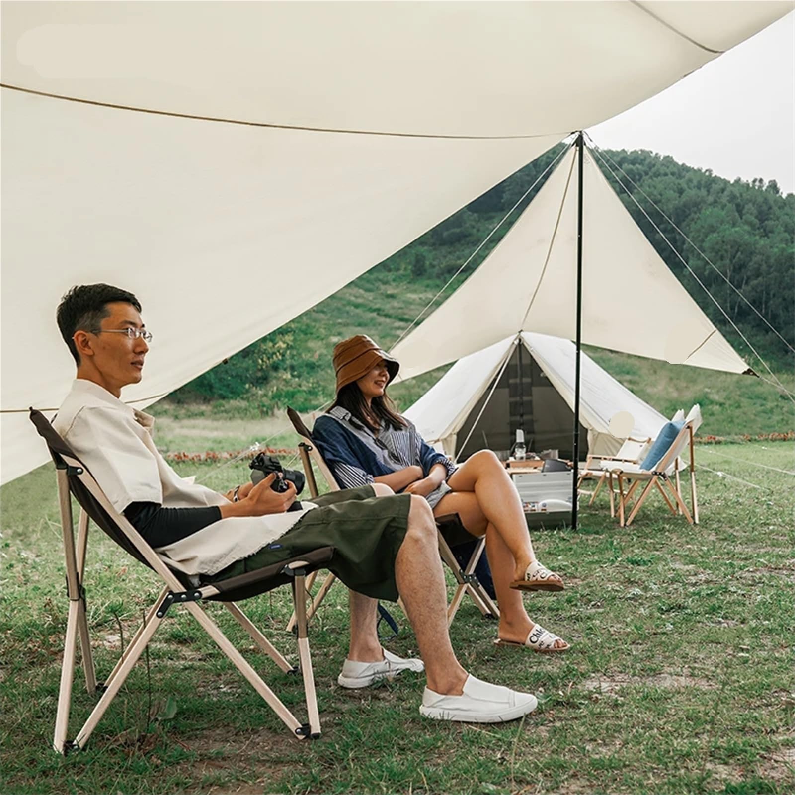 Piquetas para Acampar Poste de Tienda campaña aleación Aluminio Ajustable 2,1 a,6 m, Barra protección Solar, Soporte 4 Secciones, Accesorio Camping