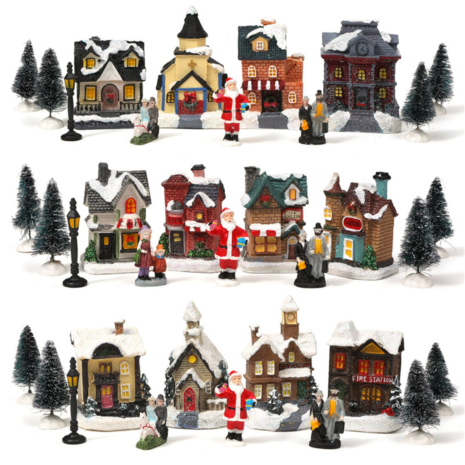 Casa illuminata a Batteria Natale Cabina Luminosa Decorazioni Natale per la casa Ornamenti da Tavolo Fai-da-Te Regali Capodanno per Bambini Decorazione della Finestra della casa Luminosa