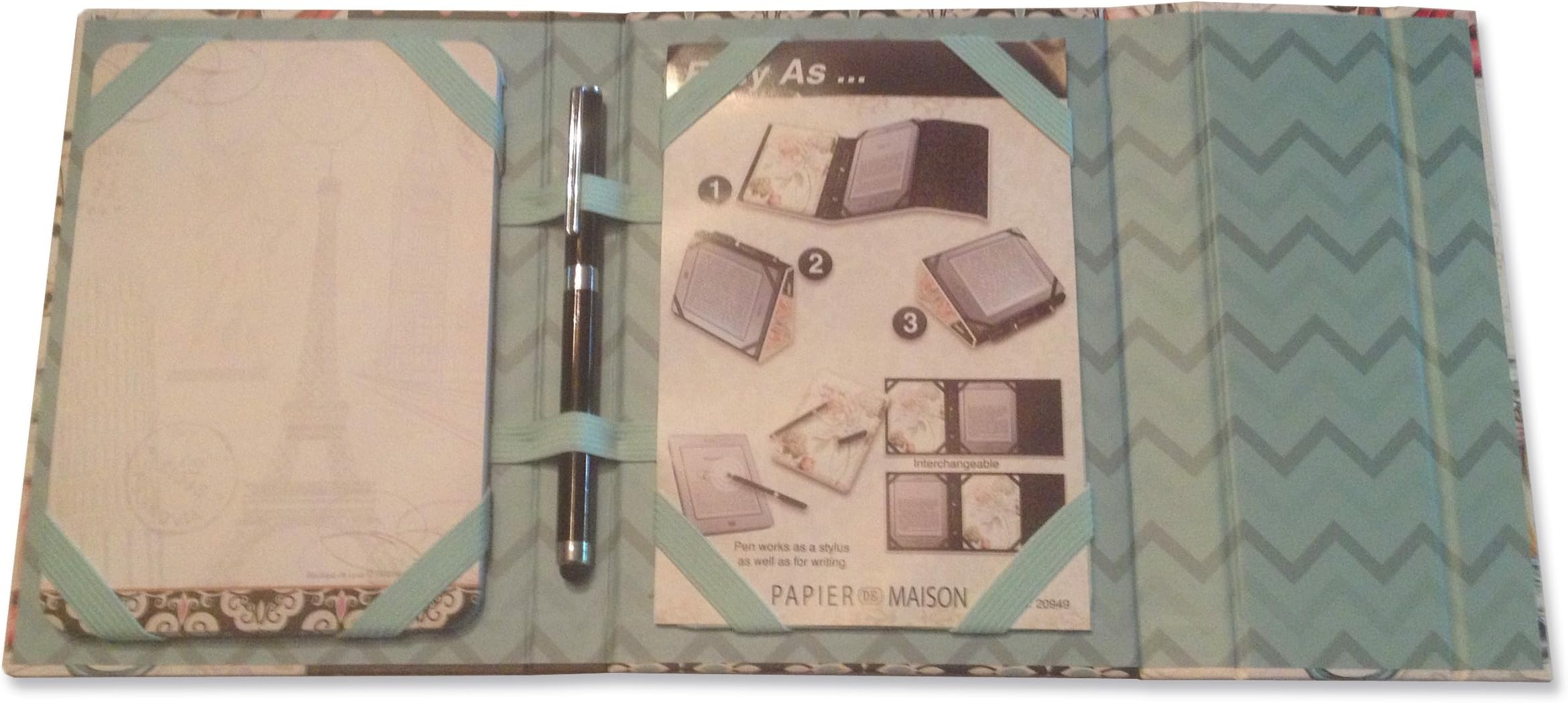 Chevron Kindle Case with Notepad & 2-n-1 Stylus - Boutique De Luxe