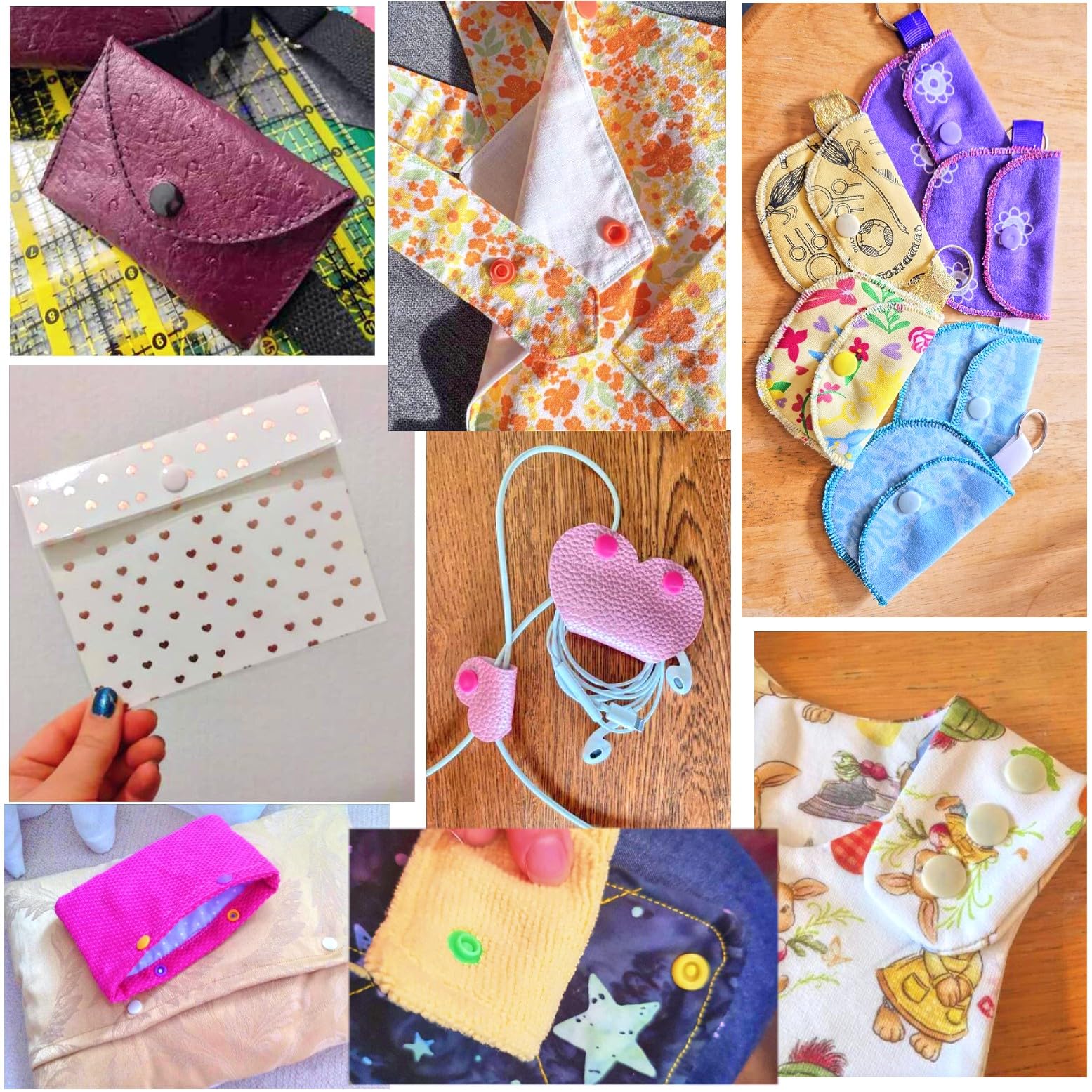 JZK Lot De 240 Boutons-pression T5 En Plastique 24 Couleurs 12 Mm Pour