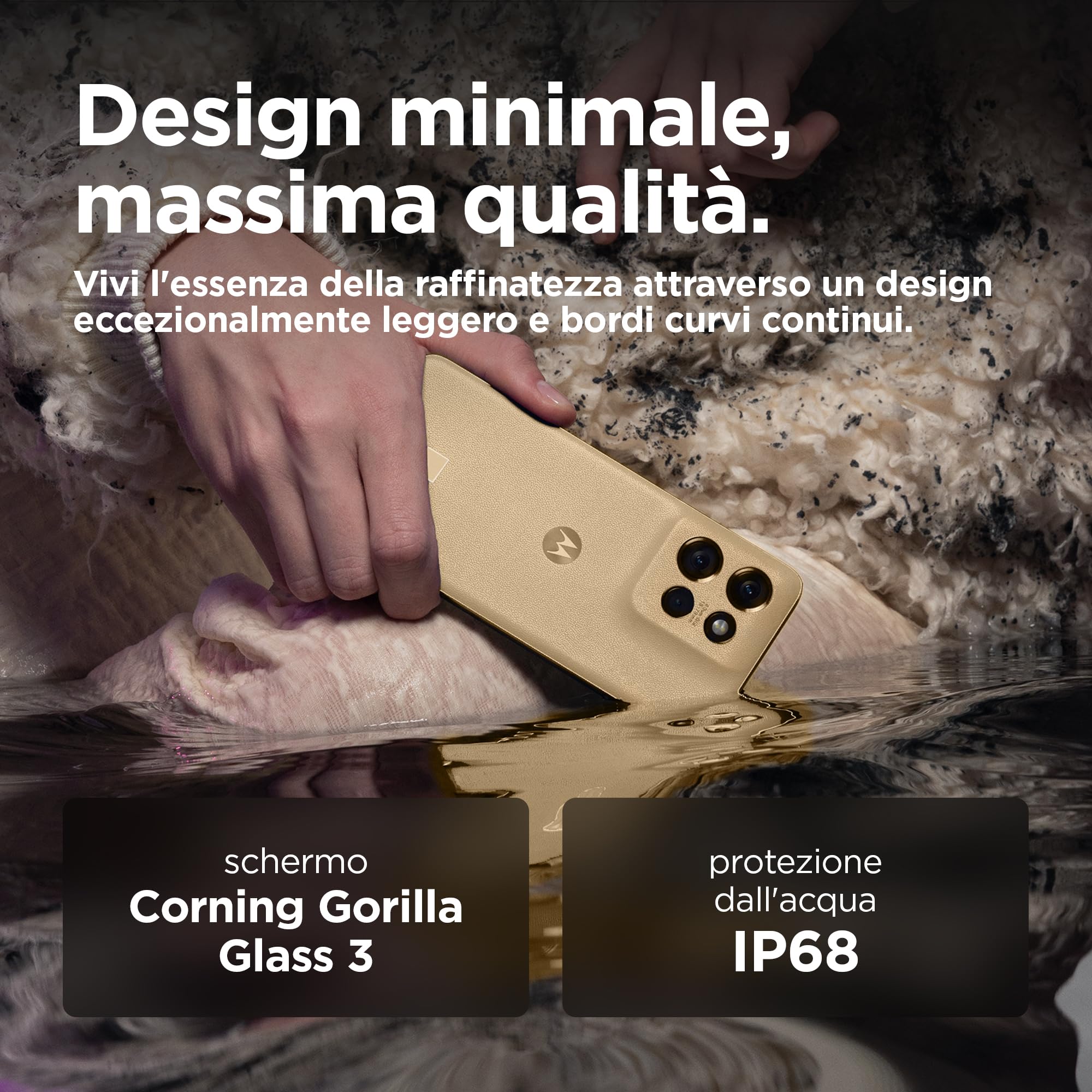 Motorola edge 50 neo (8/256GB, Fotocamera Sony LYTIA™ 700C 50+13+10MP selfie 32MP, Display 6.36" pOLED 120Hz, IP68, MediaTek MTK 24M, batteria 4310mAh, ricarica 68W, Android 14), PANTONE Latte