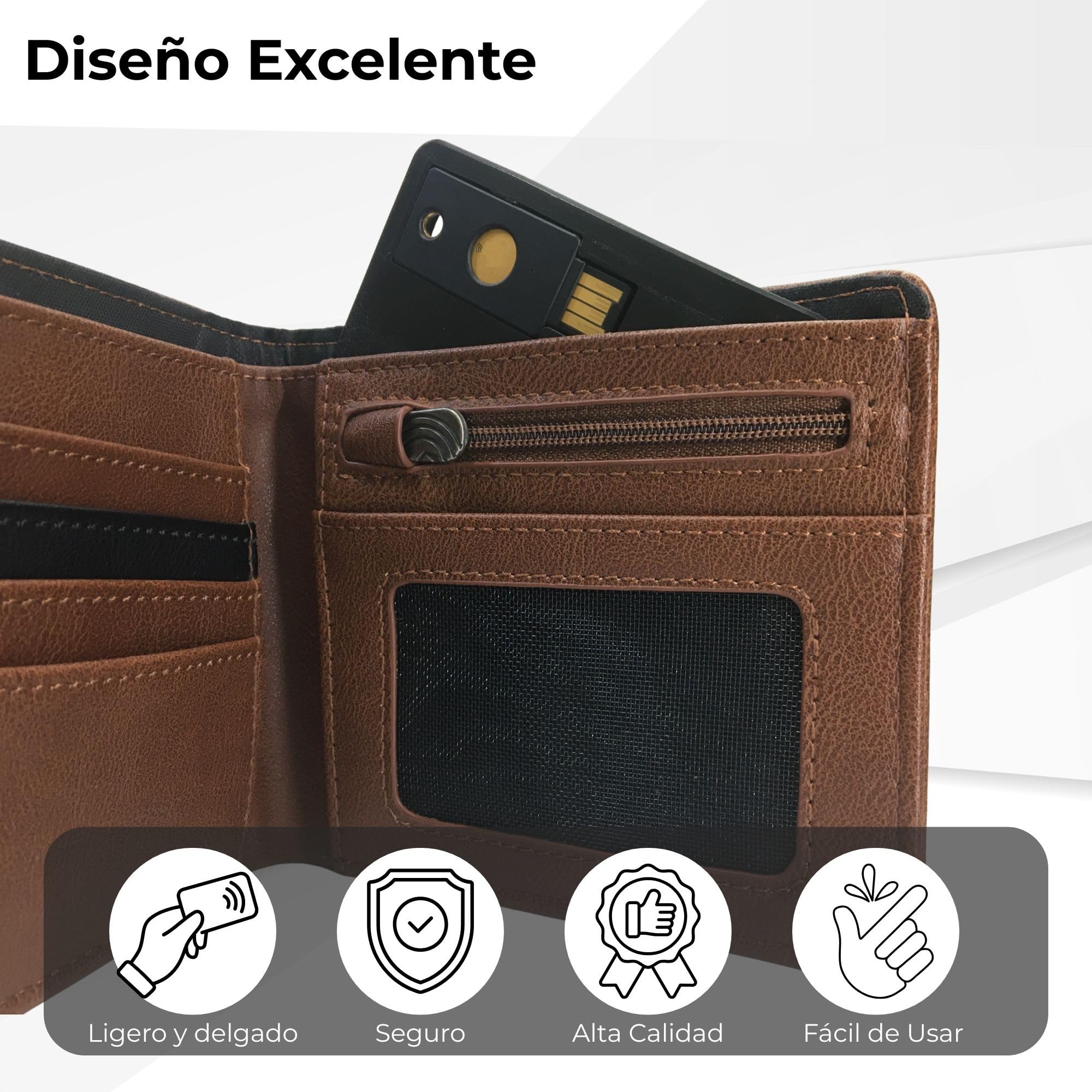 Stojak na karty do YubiKey 5 NFC i 5C NFC - Etui ochronne i uchwyt na karty z gniazdem zapobiegającym zgubieniu portfela, plecaka i etui na karty (klucz bezpieczeństwa nie wchodzi w zakres dostawy) (1