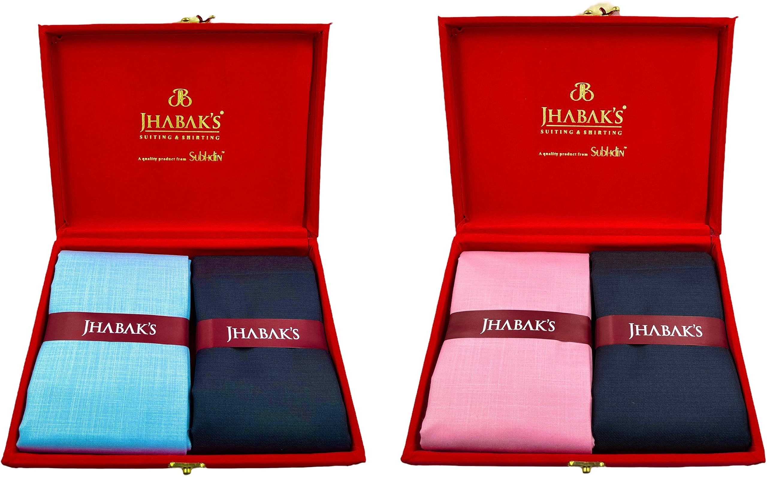 jhabak's Unstitched Premium Cotton Blend Solid Shirt & Trouser Fabric - 2.25 m Shirt Cloth - 1.30 m Pant Piece (Pack of 2)-picture-31