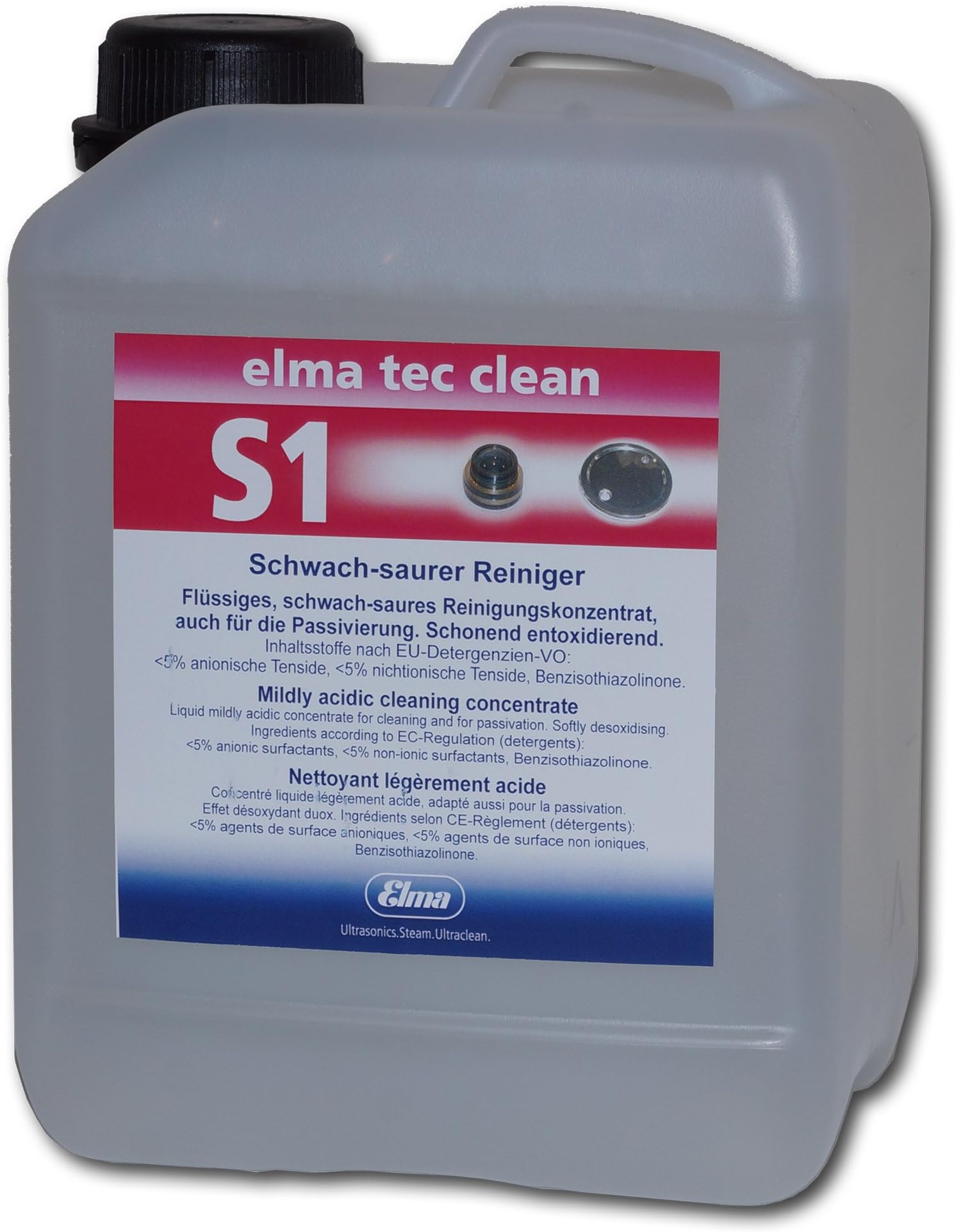 Elmasonic 800 0162 Elma TEC Clean S1 Corrosion Remover for Ultrasonic Cleaners- Powerful Concentrated Cleaning Fluid for Industrial Use