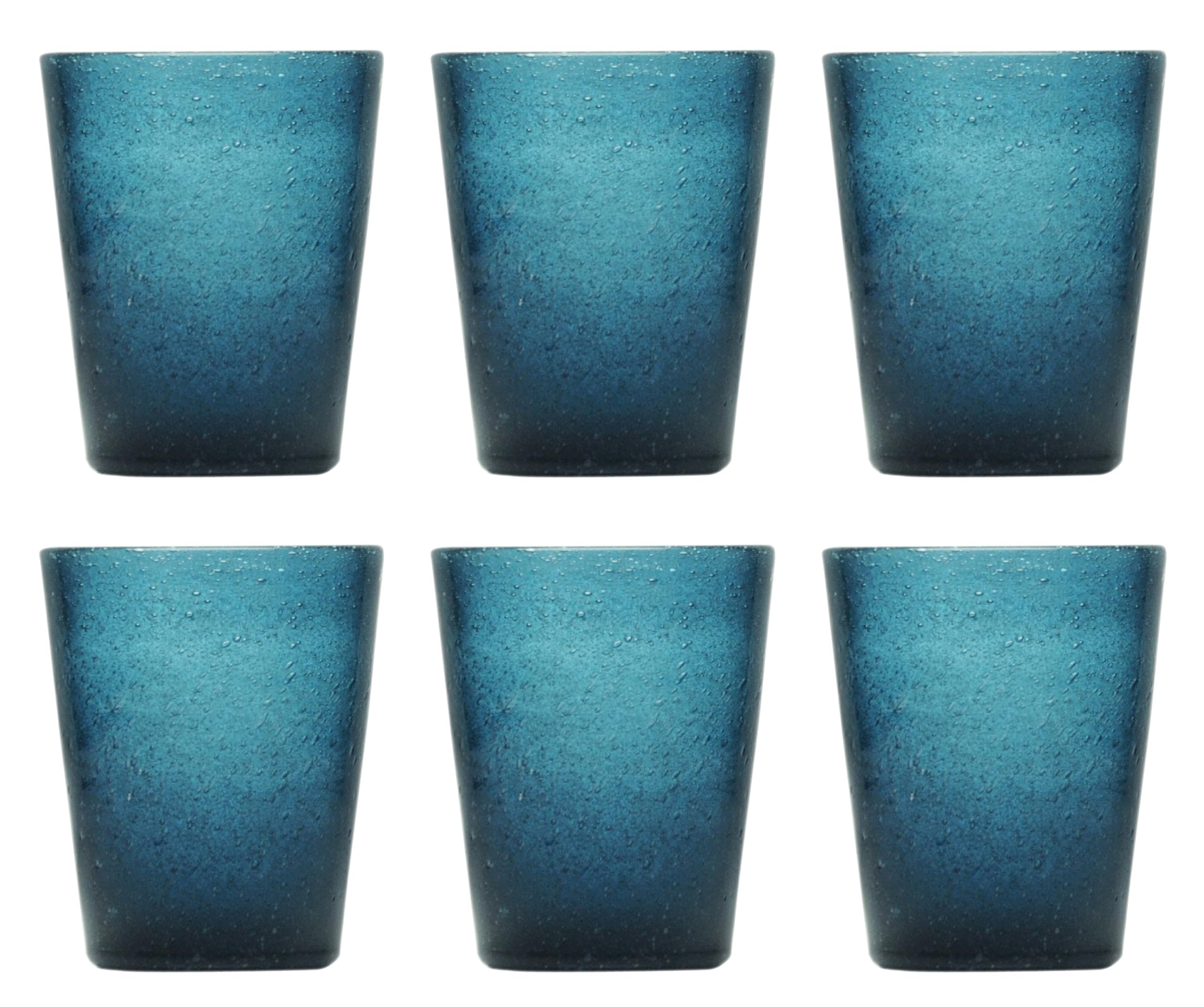Memento Lot de 6 verres en verre poulie sans pied Deep Blue