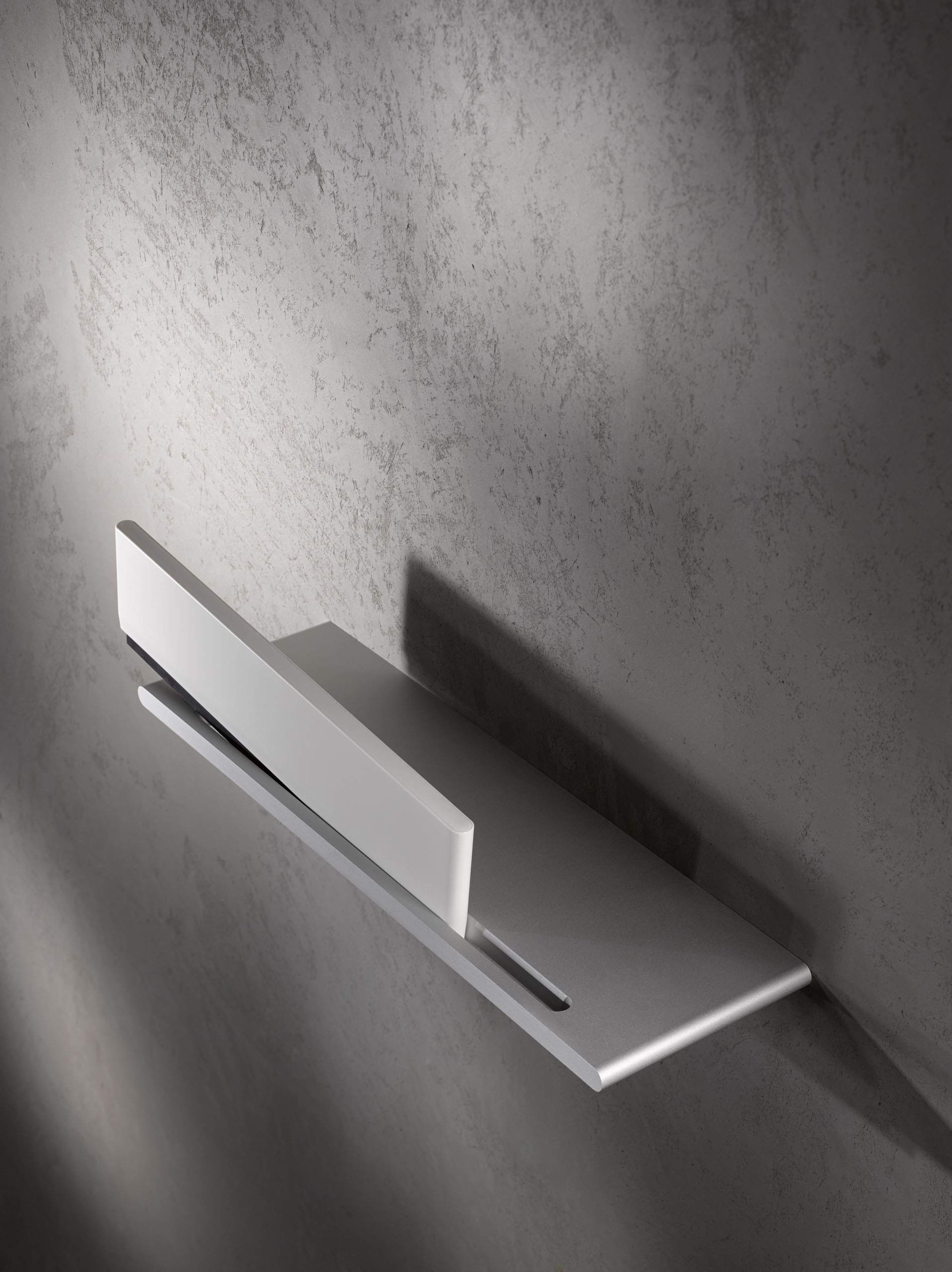 Keuco Edition 400 11559170000 Mensola in Alluminio per Doccia con Elemento Rimovibile in Vetro, Colore: Argento anodizzato/Bianco