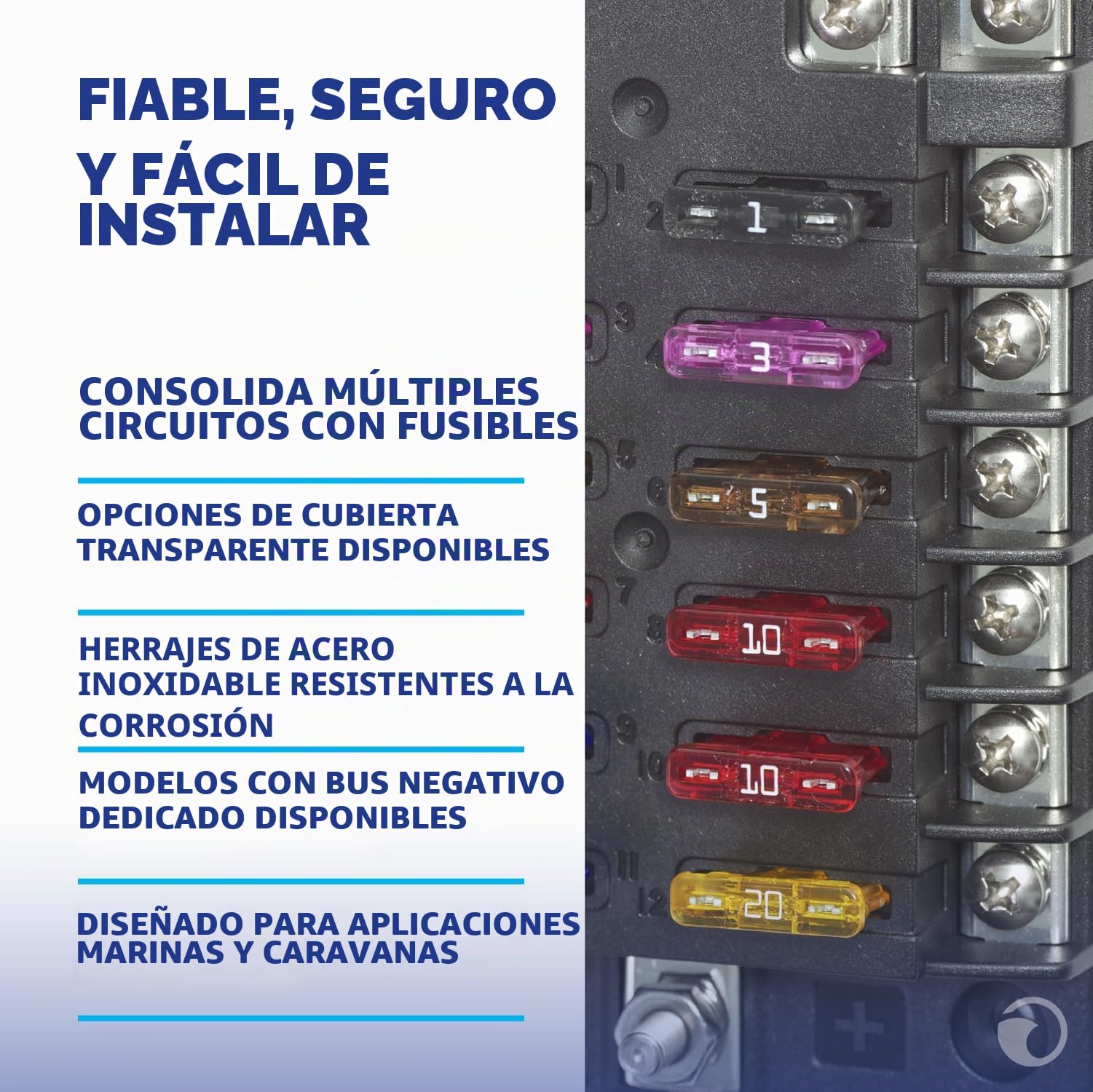 Blue Sea Systems Bloques de fusibles ATO/ATC de la Cuchilla ST
