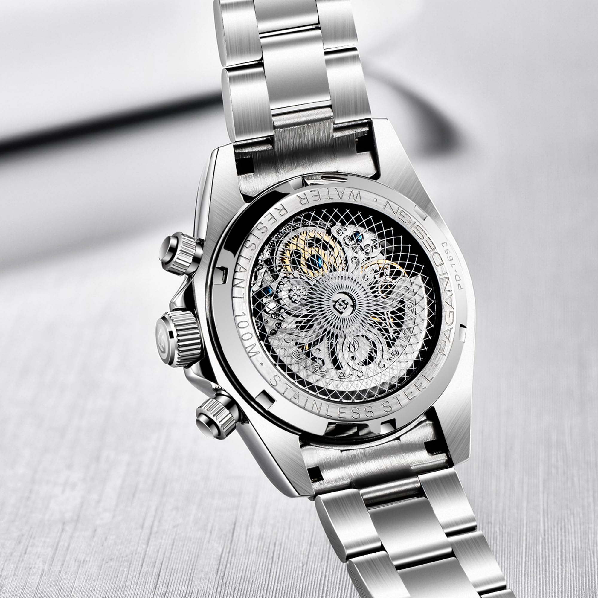 Pagani Design PD 1653 Montre Automatique Pour Homme Design Hollow Out Design mécanique étanche Cadran 40 mm Cristal Saphir PD 1653 Cadeau Pour Homme