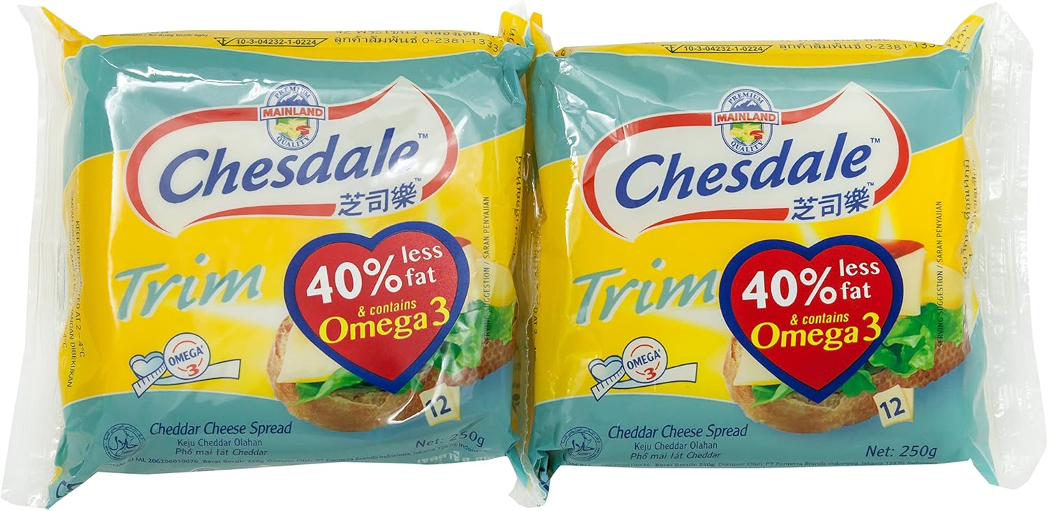 Chesdale Cheddar Protein Trim Cheese, 12 Singles, 500g Chilled