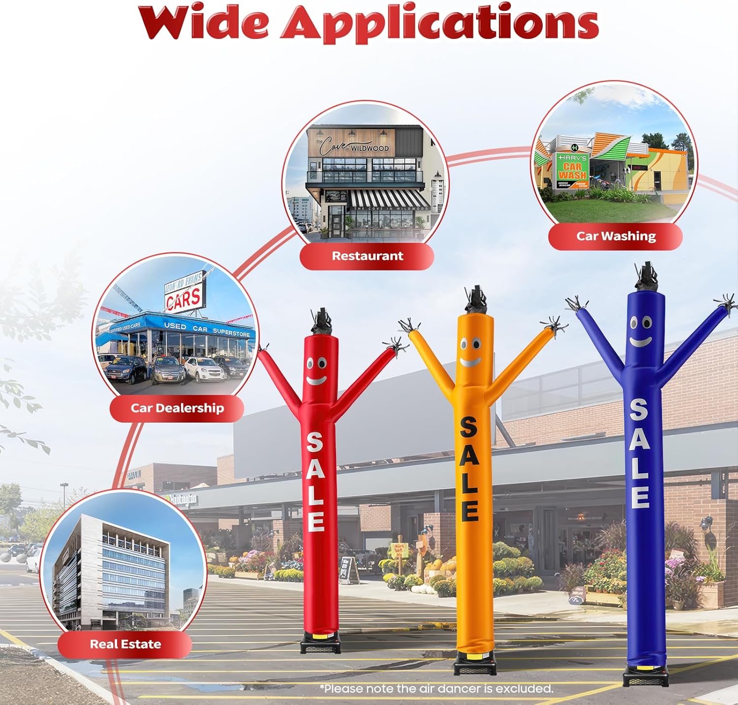 Inflatable Tube Man Blower, 750W Inflatable Balloon Fan (18''), Wacky Waving Dancing Tube Guy,for Outdoor Advertising,Halloween Christmas Party Decoration,Store Openings, Puppet Balloon Dancer
