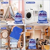 Vista 6 de Windyun Bolsa de malla para la lavandería, 9 unidades, 30 x 40 pulgadas, bolsas de malla grandes de alta resistencia, con cordón, con bloqueo