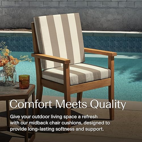 Miniatura 10 de Honeycomb Respaldo medio para exteriores, 18.5 pulgadas de ancho x 17 pulgadas de profundidad, cojín bohemio para silla de exterior