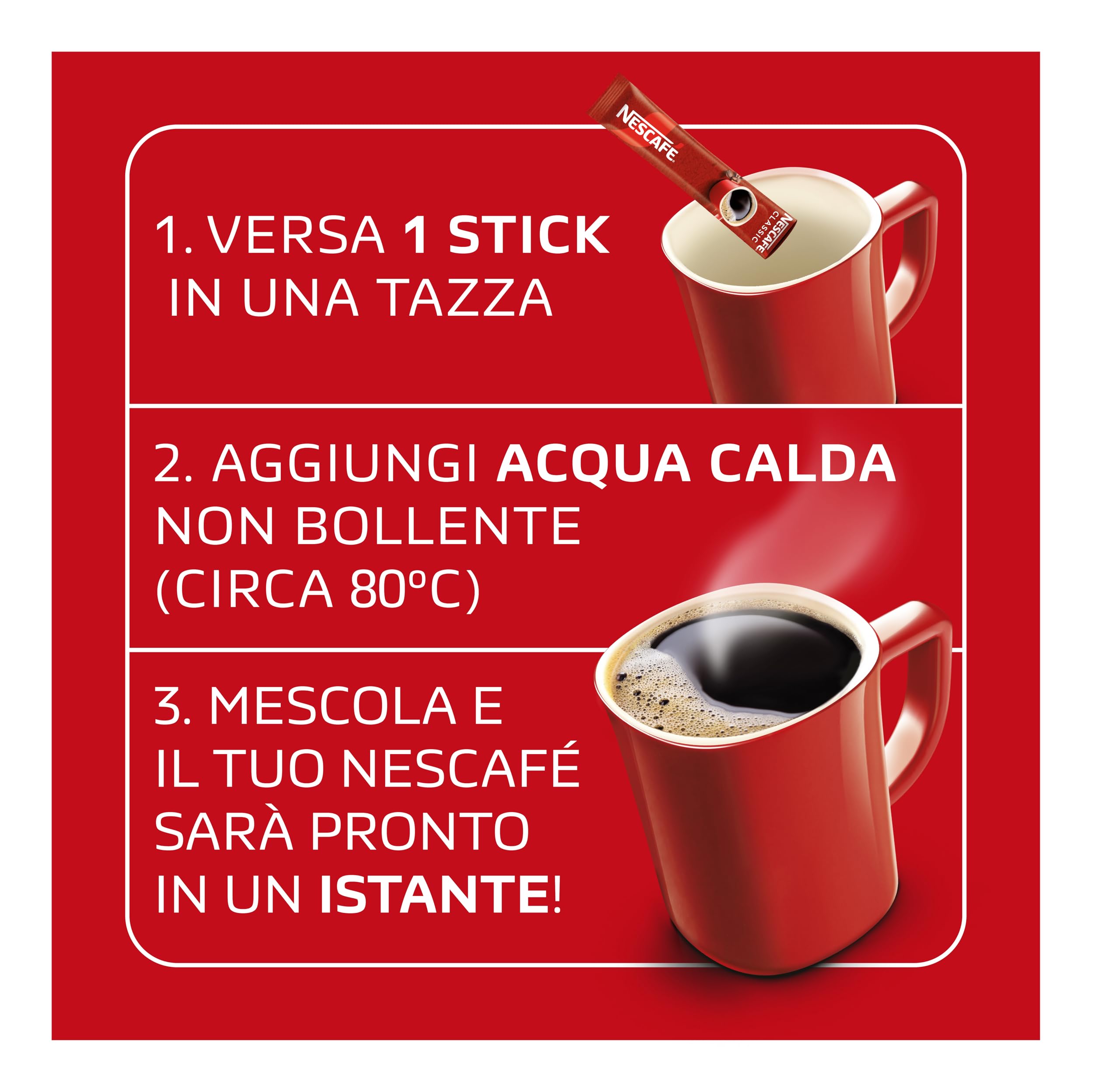 NESCAFÉ Classic Caffè Solubile, 100 Bustine da 2g (200g)