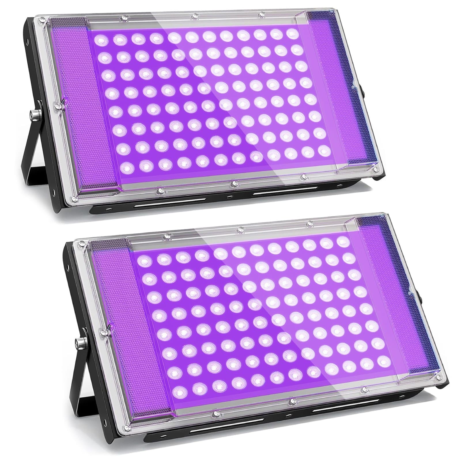 GKT 2er 100W LED Schwarzlicht, Schwarzlicht Strahler, IP66 Wasserdichtes, schwarzlichtlampe mit Stecker, Passend für Halloween, Körpermalerei, Fluoreszierende Poste, Party Deko, Weihnachten