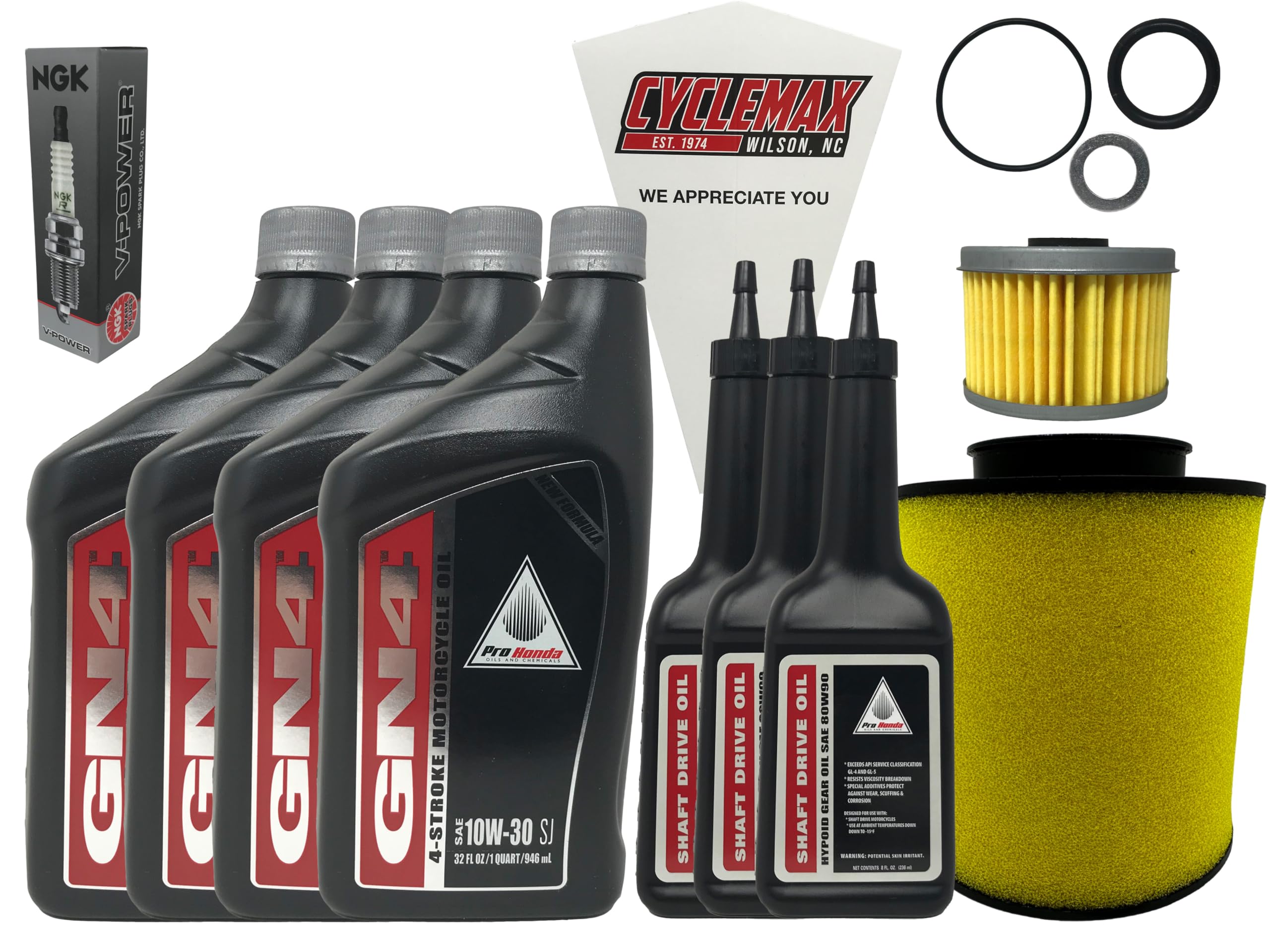 Cyclemax Full Service Kit compatible with 2015-2021 Honda Pioneer 500 SXS with O-Rings and Spark Plug