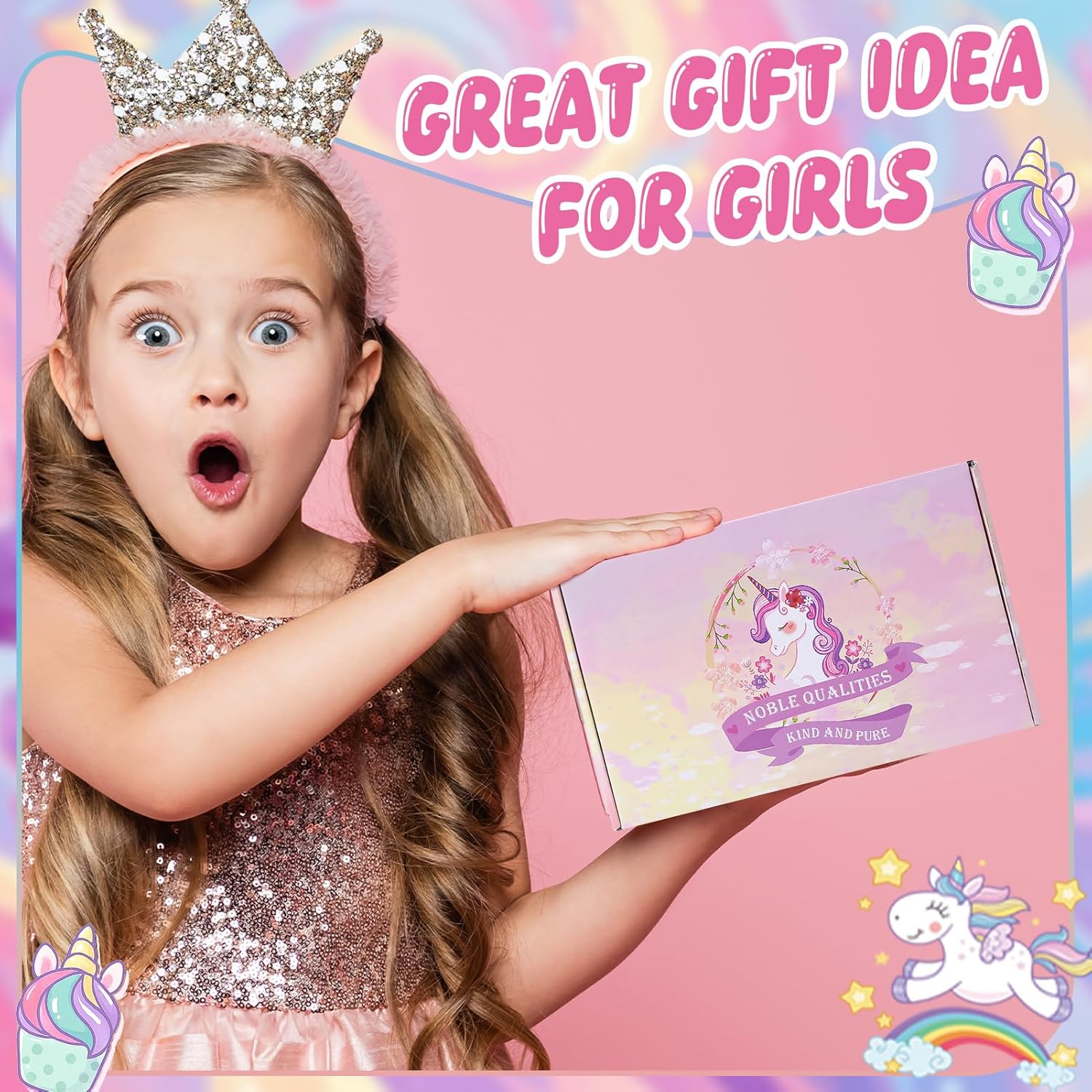 DIY Journal Kit for Girls Ages 8-14 Year Old, Unicorn Diary with Lock, 101 pcs Cute Scrapbook Supplies Stationery Journaling Art Crafts Kit for Kids, Christmas Birthday Gifts for Teen Girls - Image 7