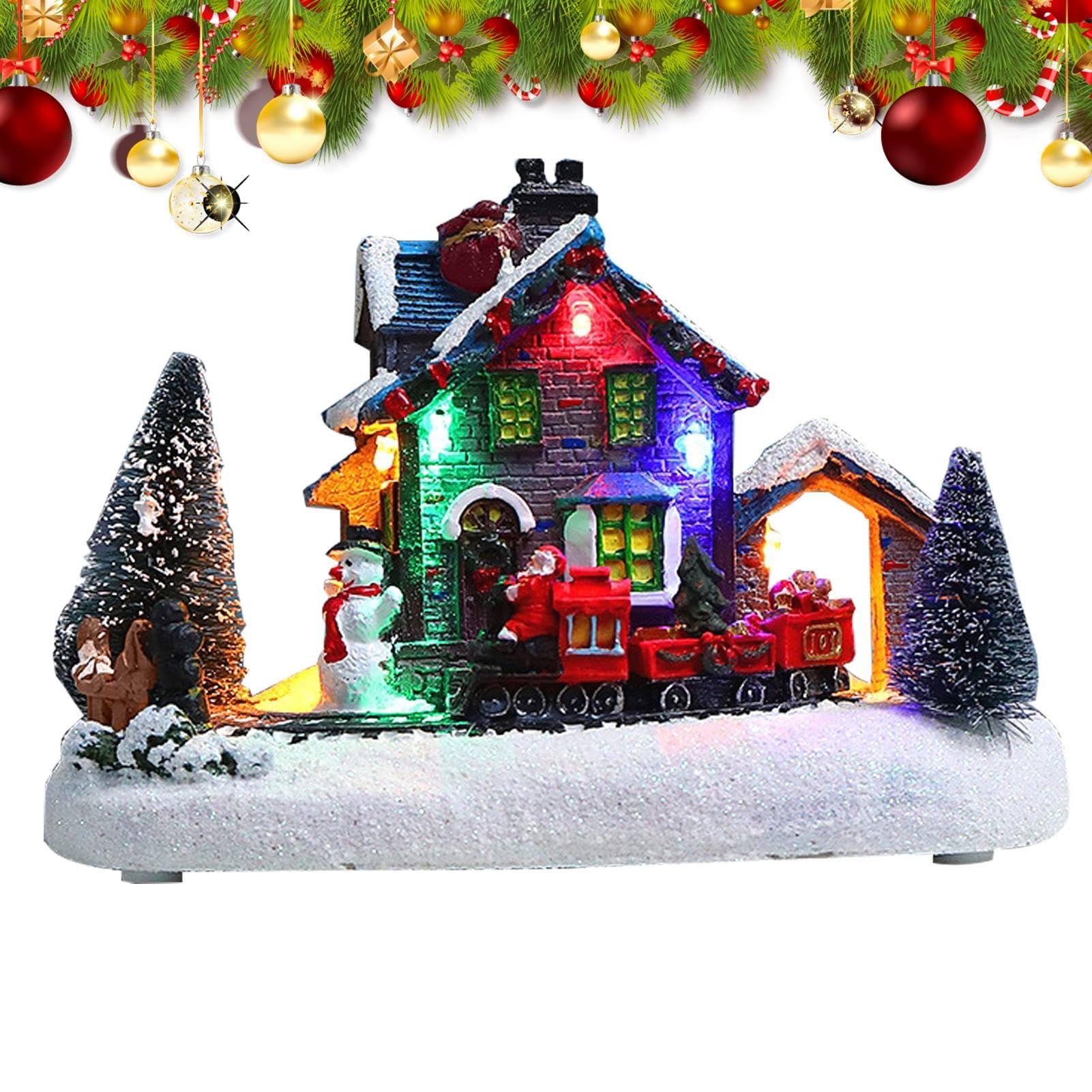 Villages de Noël avec éclairage LED décoratif pour maison enneigée d'hiver