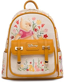 Disney Winnie the Pooh Floral 11" Vegan Leather Fashion Mini Backpack