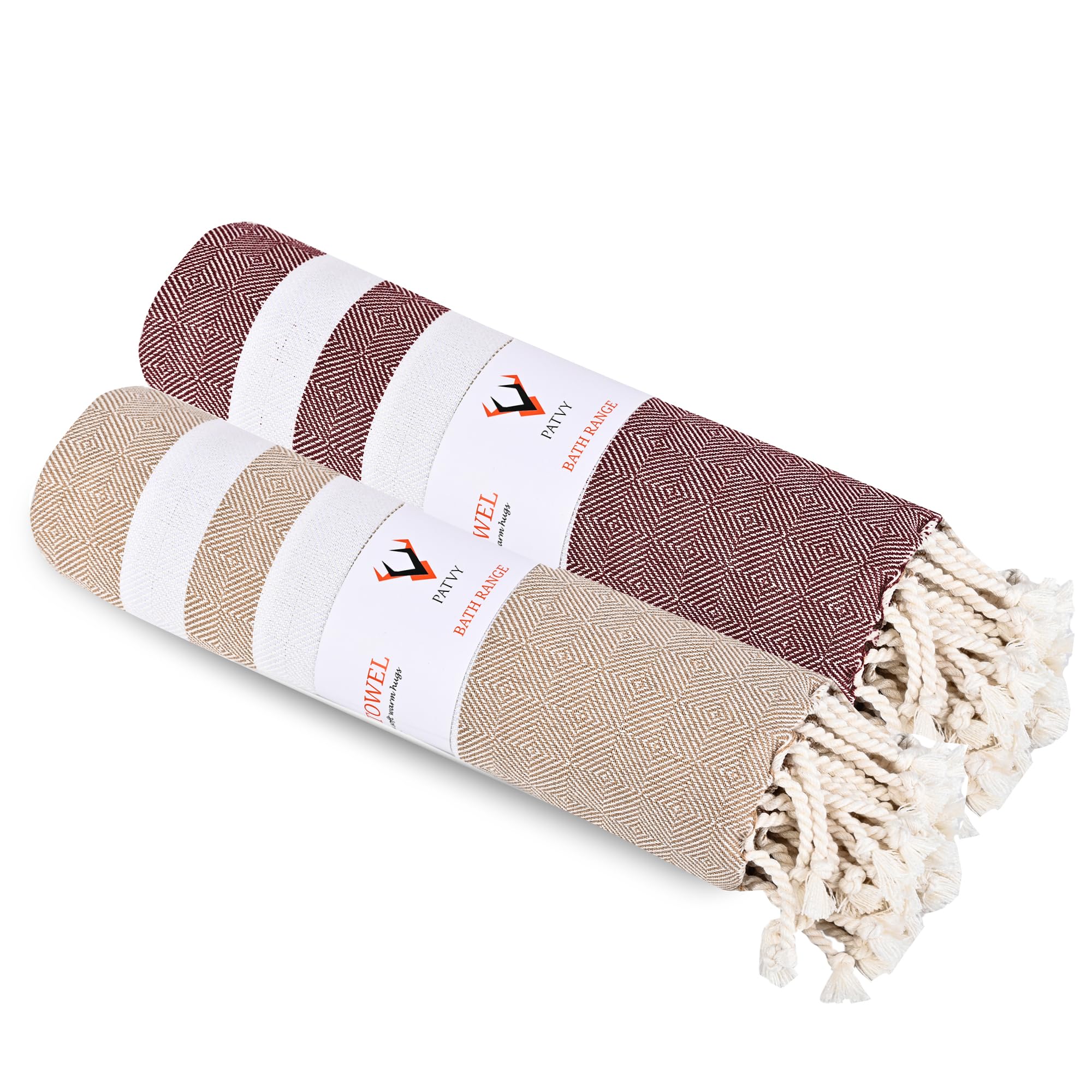 Bamboo Cotton Bath Towels | Ultra Soft Quick Dry Towels for Men & Women | Large Size 75x150 cm | Lightweight Towel Set (Pack of 1, Maroon & Biscuit)-image-10