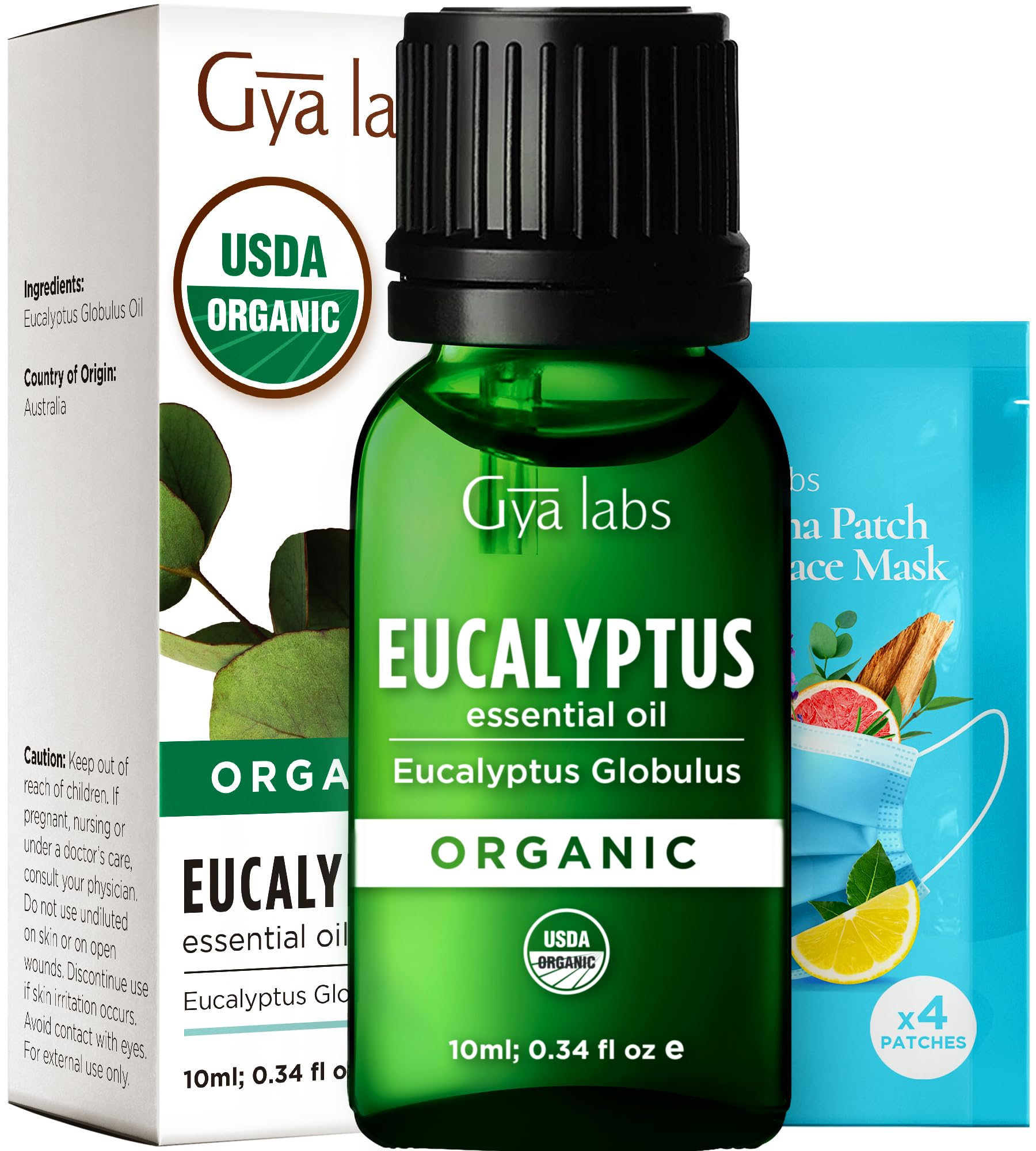 Gya Labs Organic Eucalyptus Essential Oil - 0.34 Fl Oz - for Skin, Hair, Diffuser, Aromatherapy, DIY Candle Making Scents