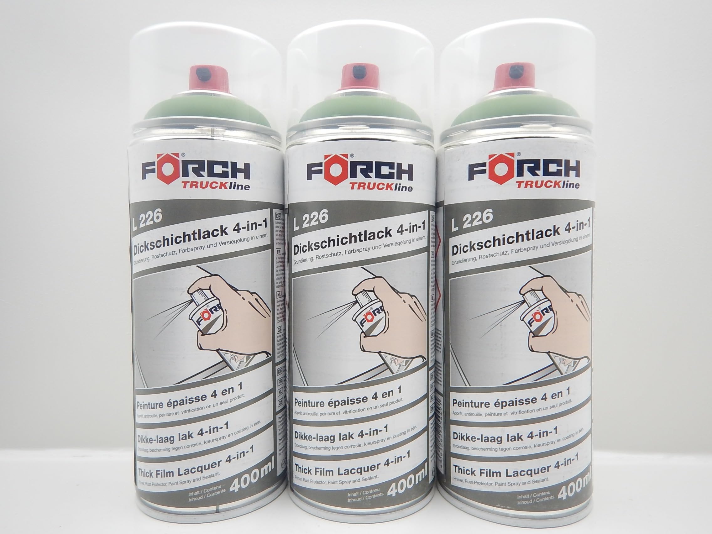 Förch 4 in 1 KRONE GRÜN LANDMASCHINE DICKSCHICHTLACK LACK SPRAY SPRAYDOSE 400ML (3)