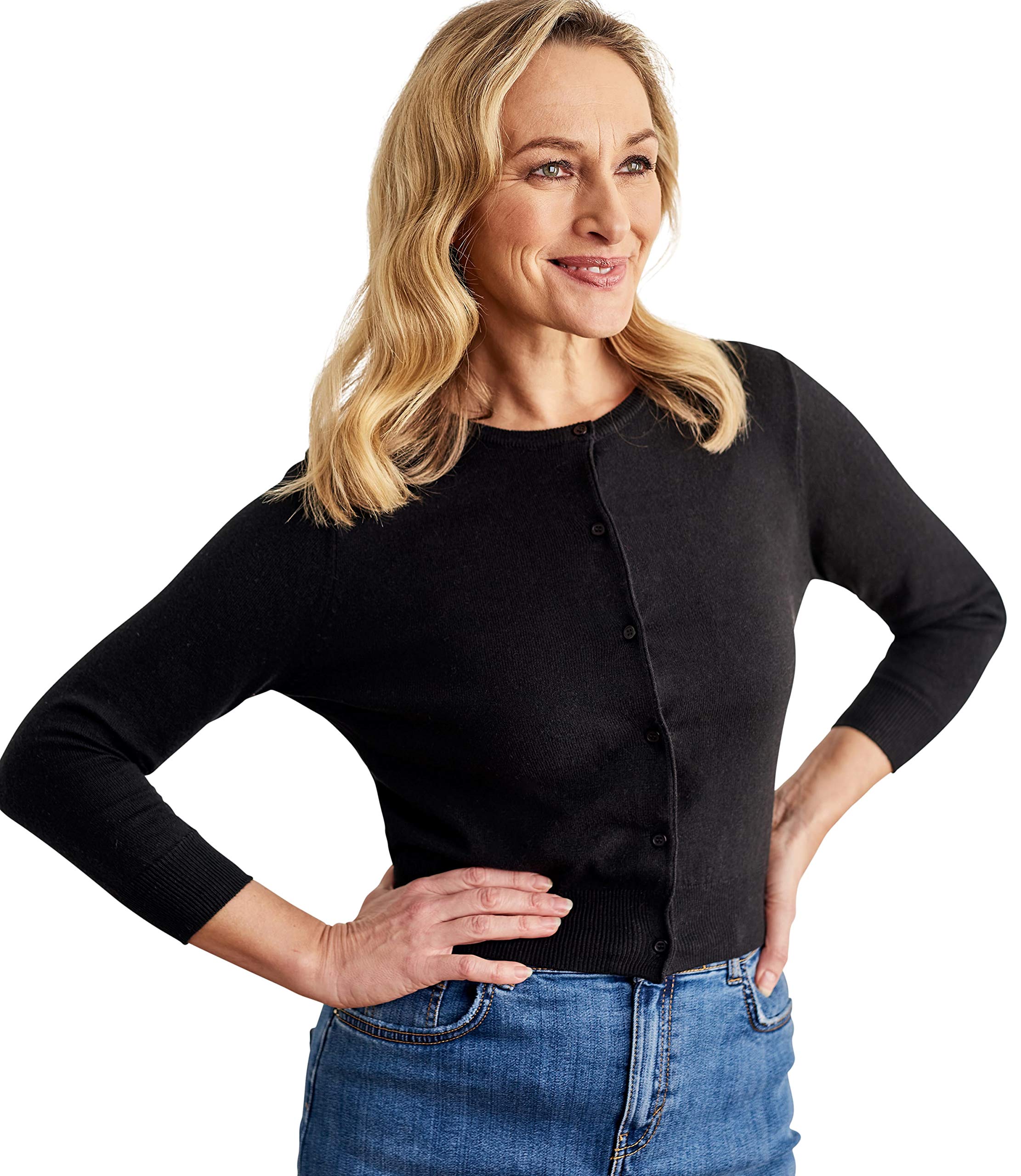 Woolovers Womens Silk And Cotton Sleeve Crop Cardigan