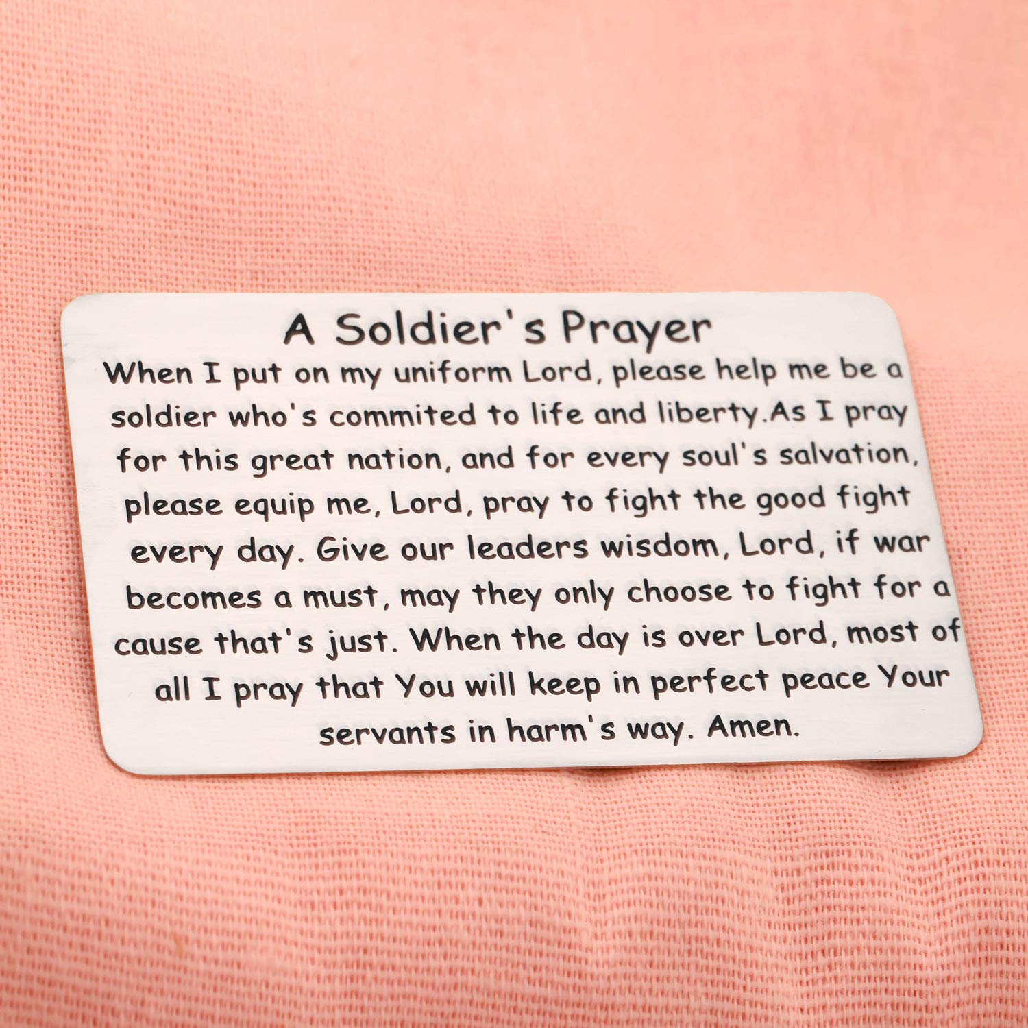 LQRI Soldier Prayer Wallet Card Soldier Jewelry Soldier Gift Military Prayer Gift Deployment Army Air Force Jewelry (Soldier Prayer Wallet Card)