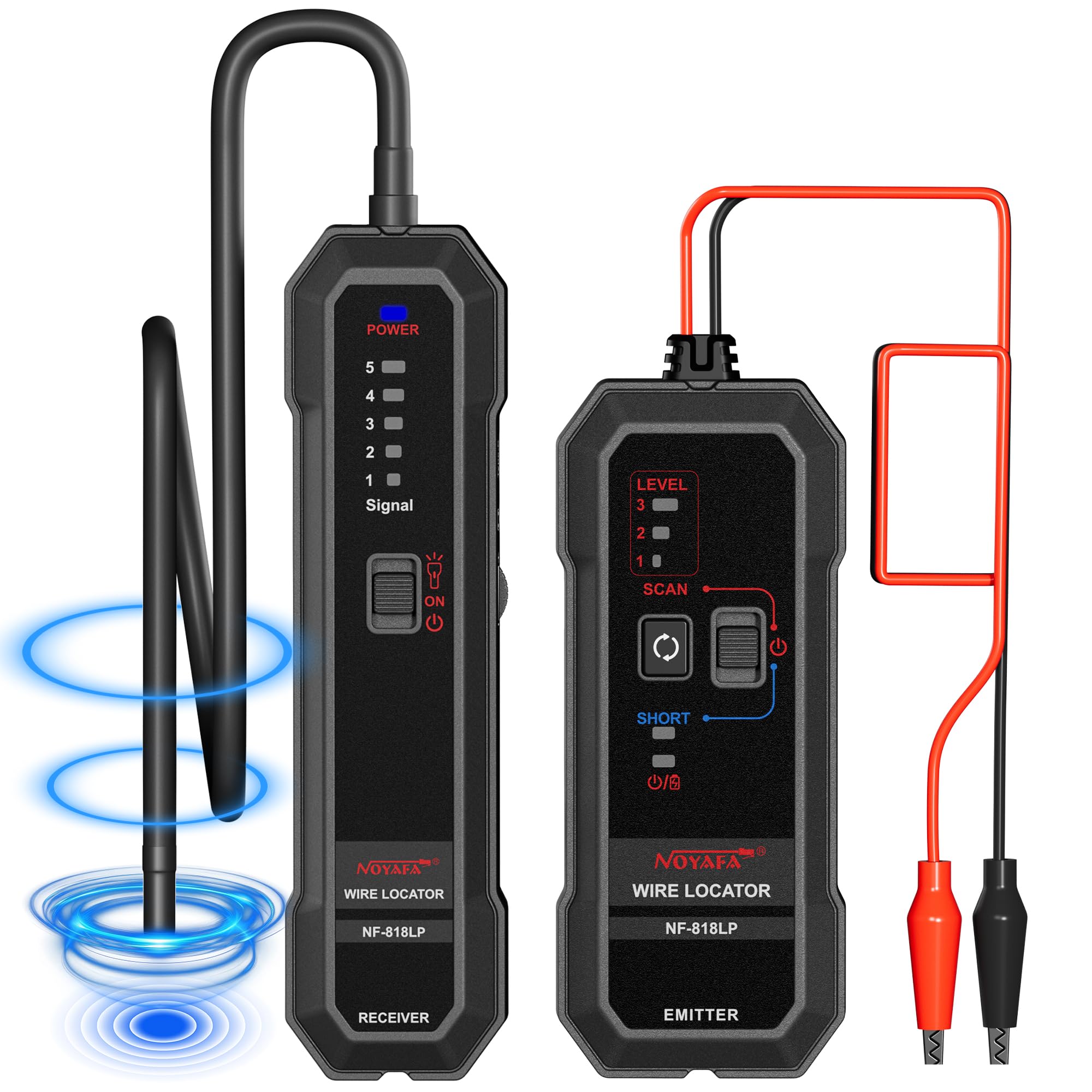 NOYAFA Localizador de cables subterráneos, localizador de cables subterráneos, trazador de cables para cercas invisibles para mascotas, trazador de circuito para cables eléctricos ocultos de pared