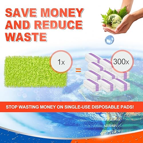 Miniatura 8 de Almohadillas reutilizables para trapeador de chorro húmedo compatibles con mopa Swiffer WetJet, paquete de 6 almohadillas de chorro húmedo,