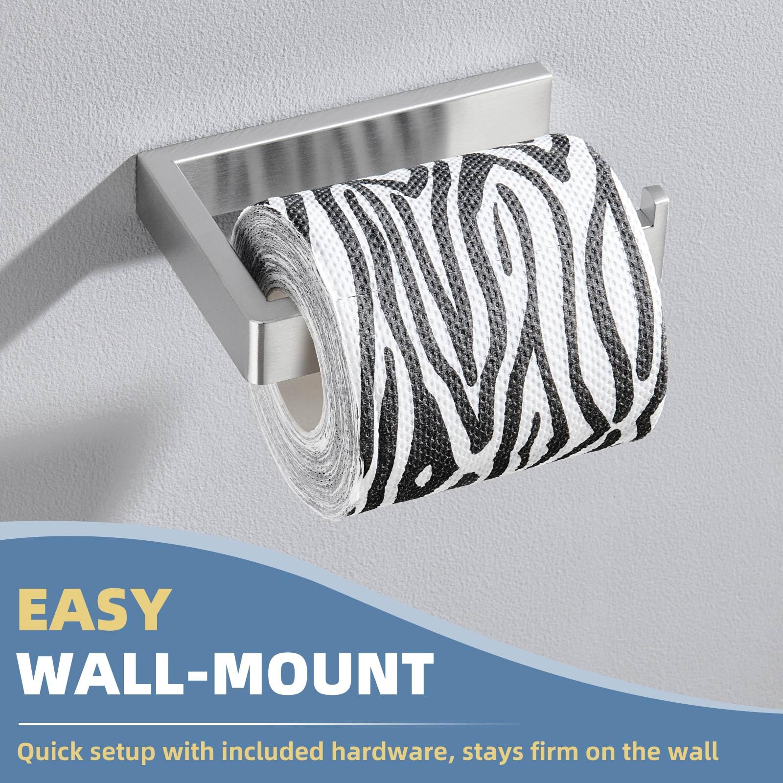 APLusee Square Toilet Paper Holder, Brushed Nickel, 304 Stainless Steel — Amazon image 4