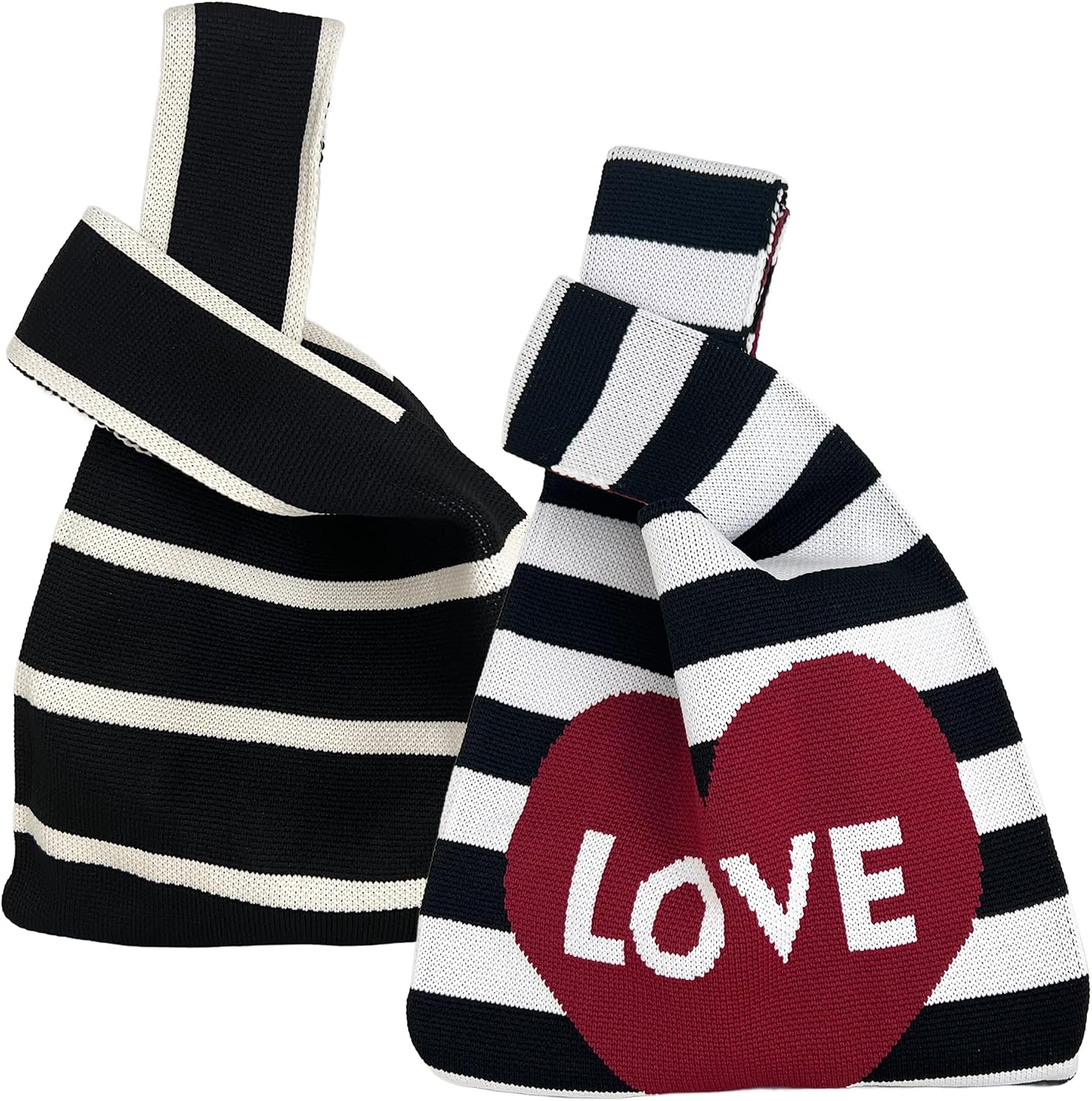 Knot Bag for Women,Mini Knit Tote Bag Crochet Wristlet Handbag