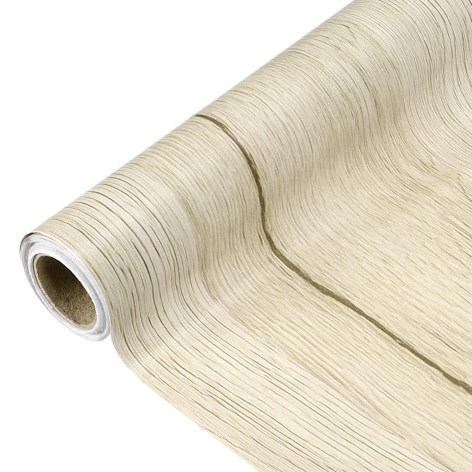 sourcing map Wood Grain Contact Paper 60 x 300cm Self-Adhesive Wallpaper Waterproof Wood Peel and Stick Countertops for Home Kitchen Countertop Cabinet Bathroom, Light Beige