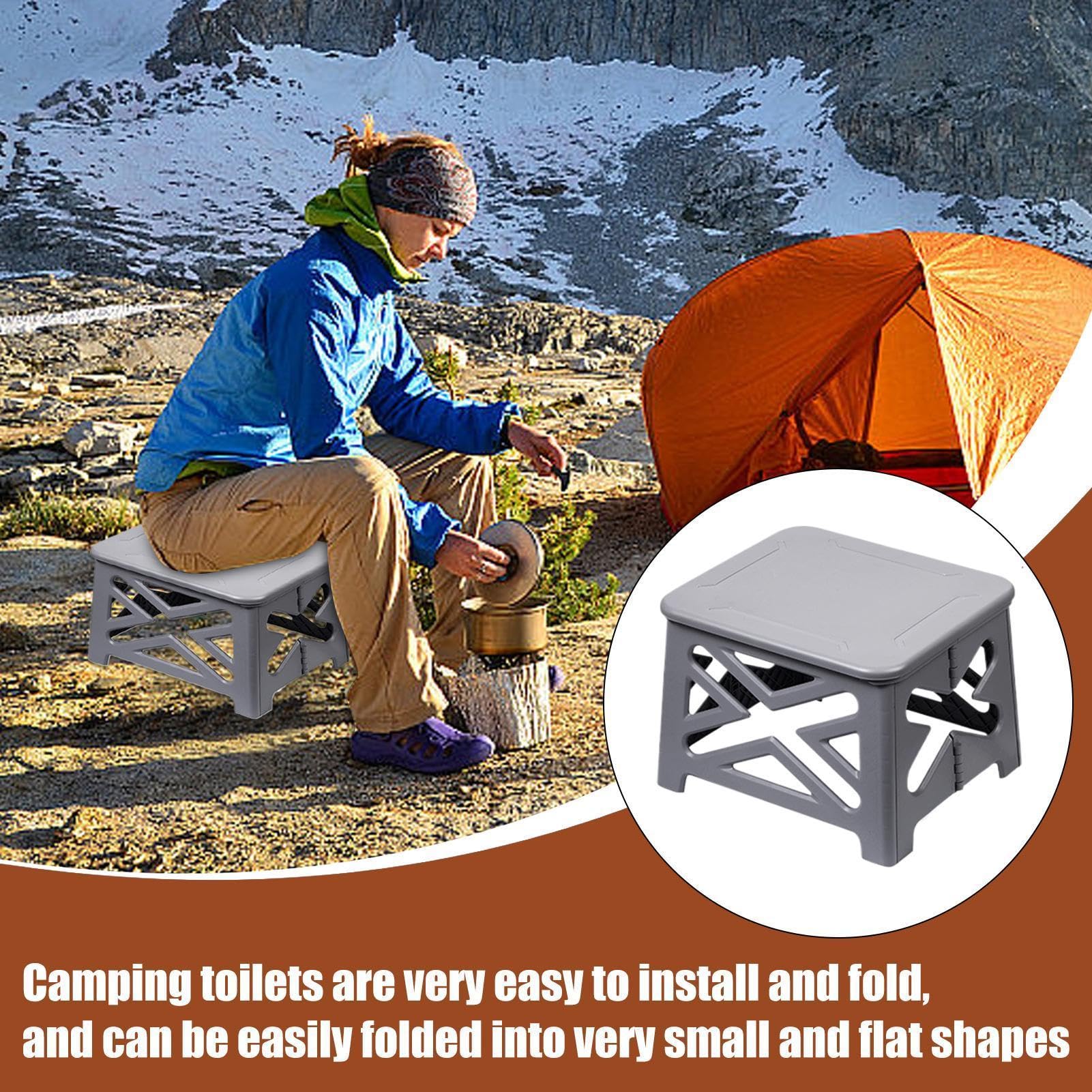 Inodoro De Campaña Sanitario Portátil Móvil para Exteriores | Taburete Camping 100kg Capacidad, Orinal Portátil Adultos Para Coche, Viajes Y Acampada