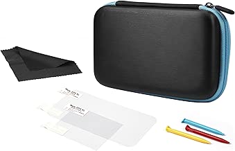 Amazonbasics Carrying Case for New Nintendo 2DS XL With 3 Stylus Pens And 2 Screen Protectors - 7 x 4 x 2 Inches, Black With Blue Trim - coolthings.us