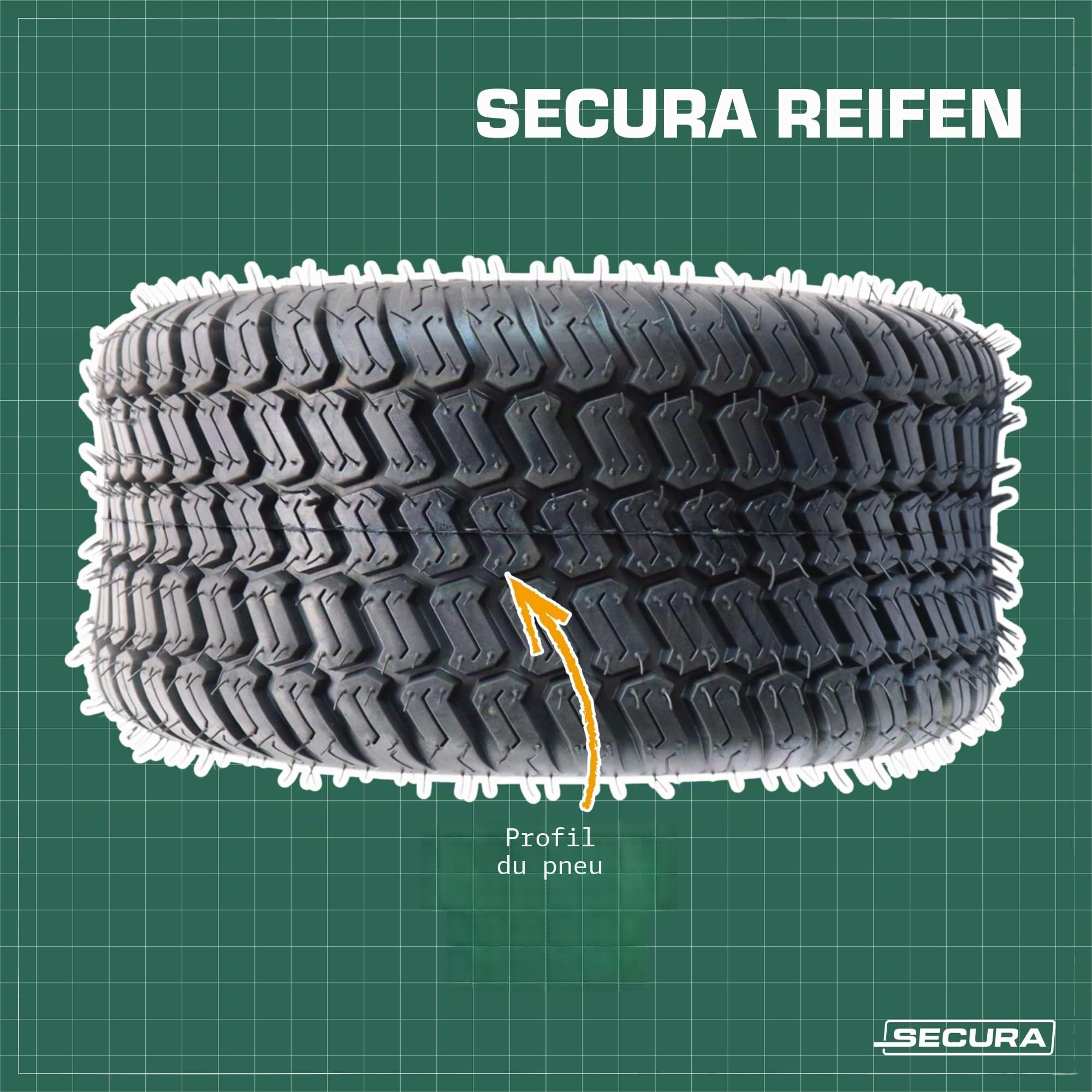 SECURA Kit 2x Pneu + Chambre à air 16x6.50-8 pour Tondeuse Autoportée Valve TR87