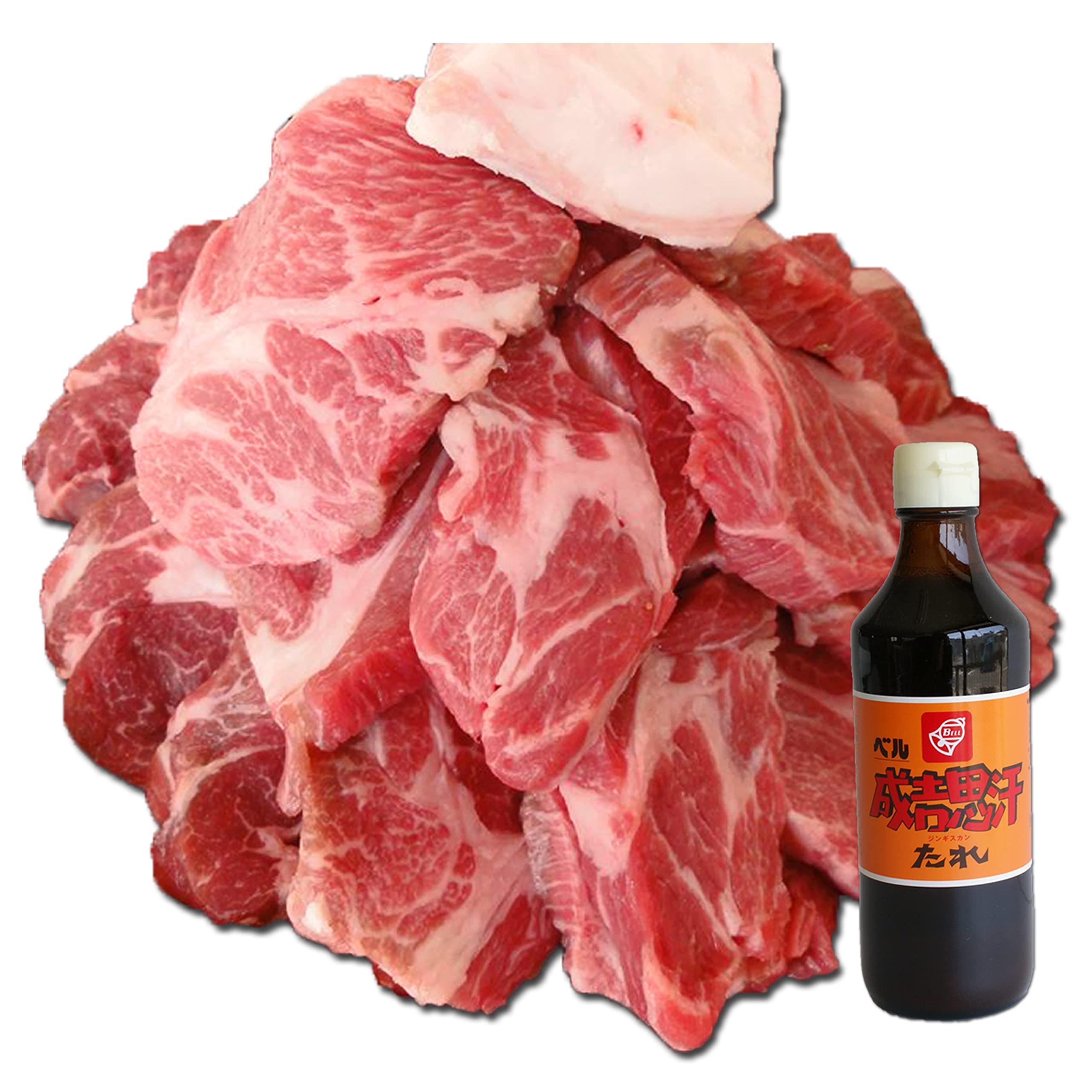 かねかん竹内 ラム肉 ベルのたれ付き ジンギスカン 北海道 セット ヘルシー スライス 柔らか 肉 ラム肩ロース ([b]薄切り3～4mm)