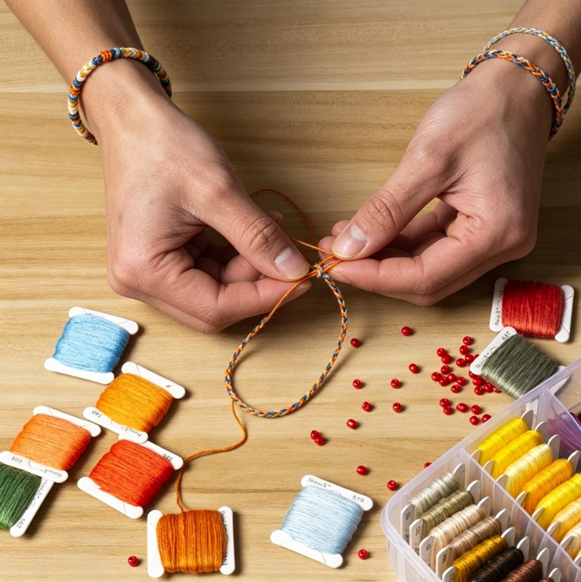 Peirich Stickgarn-Set, enthält Sticktwist in 158 Farben mit 3-stöckigen Organizer Aufbewahrungsbox mit Sticksets für Freundschaftsarmbänder, Kreuzstich Big Box