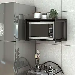 Nicho Suspenso Suporte Micro Ondas Cozinha Luxo (Preto)