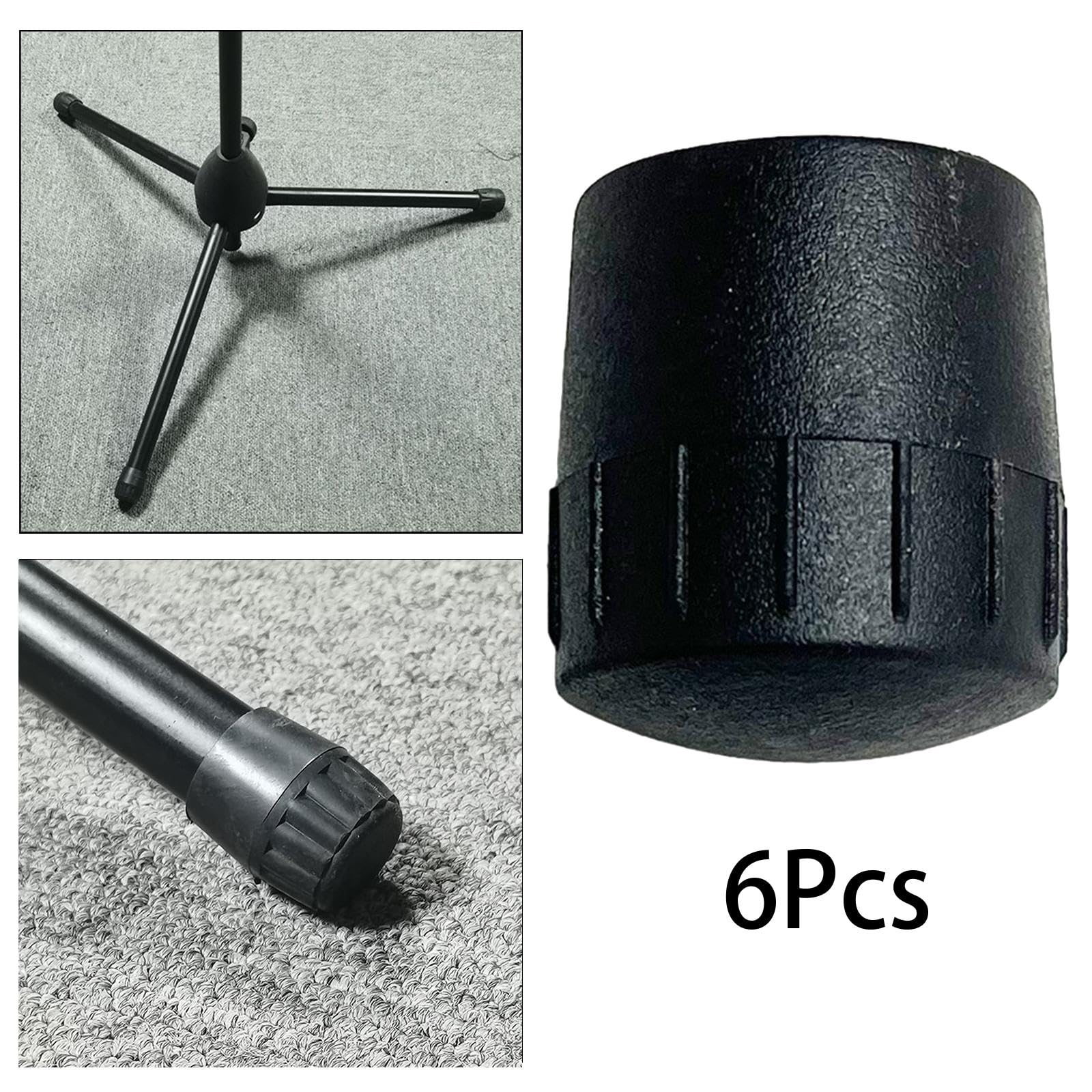 6 almohadillas protectoras para pie de micrófono, accesorios para instrumentos, almohadillas inferiores, cubierta de goma, para tubo de 25 mm de diámetro